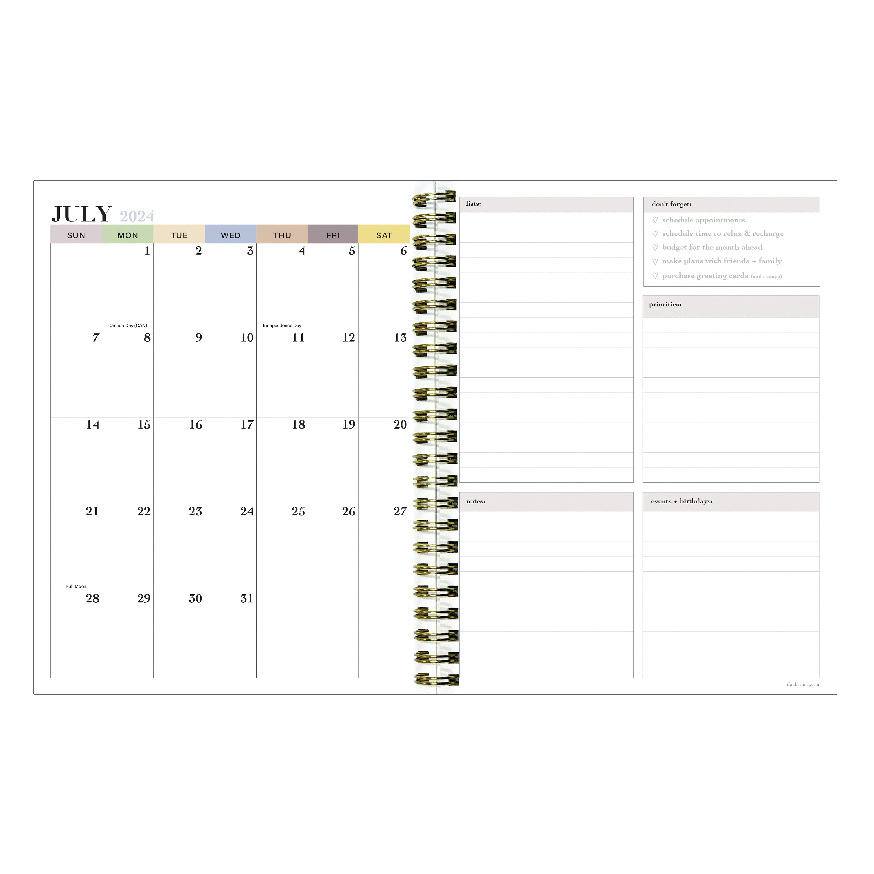 July 2024 - June 2025 Seersucker Stripe - Medium Weekly & Monthly Academic Year Diary/Planner