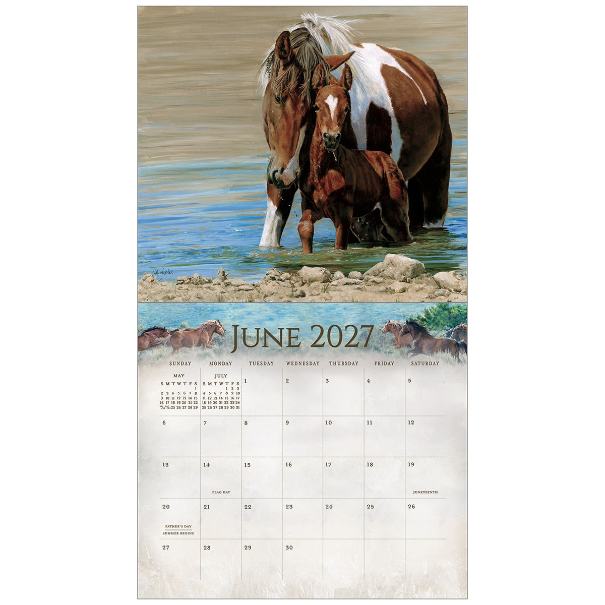 2027 Horses - Deluxe Wall Calendar by Sue Wanner