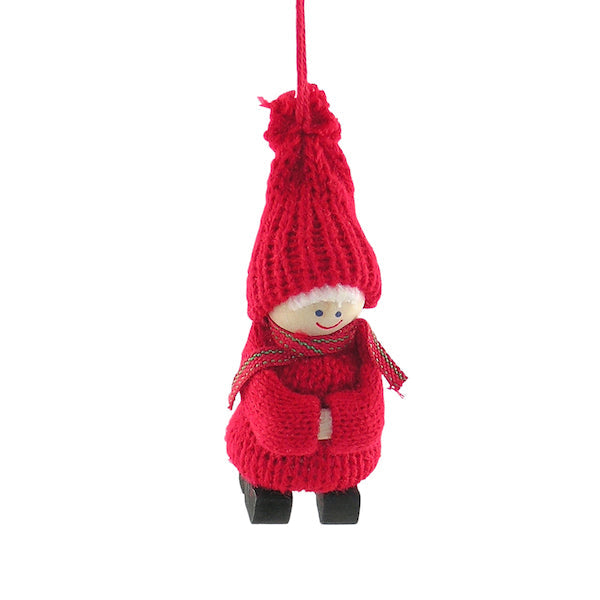 Santa Boy with clogs hanging decor (5 cm) - Christmas Decoration