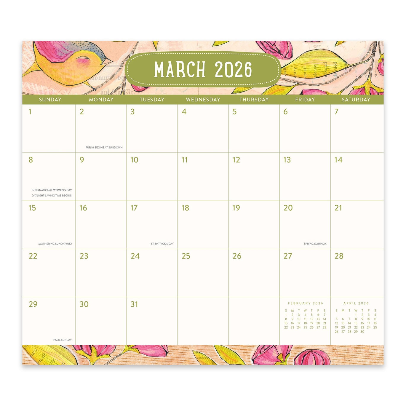 2026 Where Love Grows - 17-Month Monthly Magnetic Pad Calendar