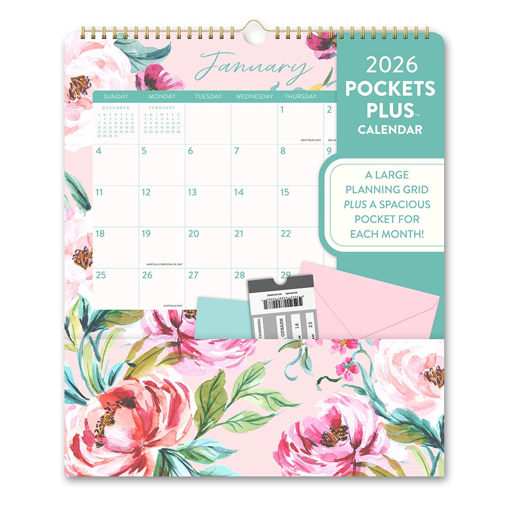 2026 Bella Flora - Pocket Plus Deluxe Wall Calendar