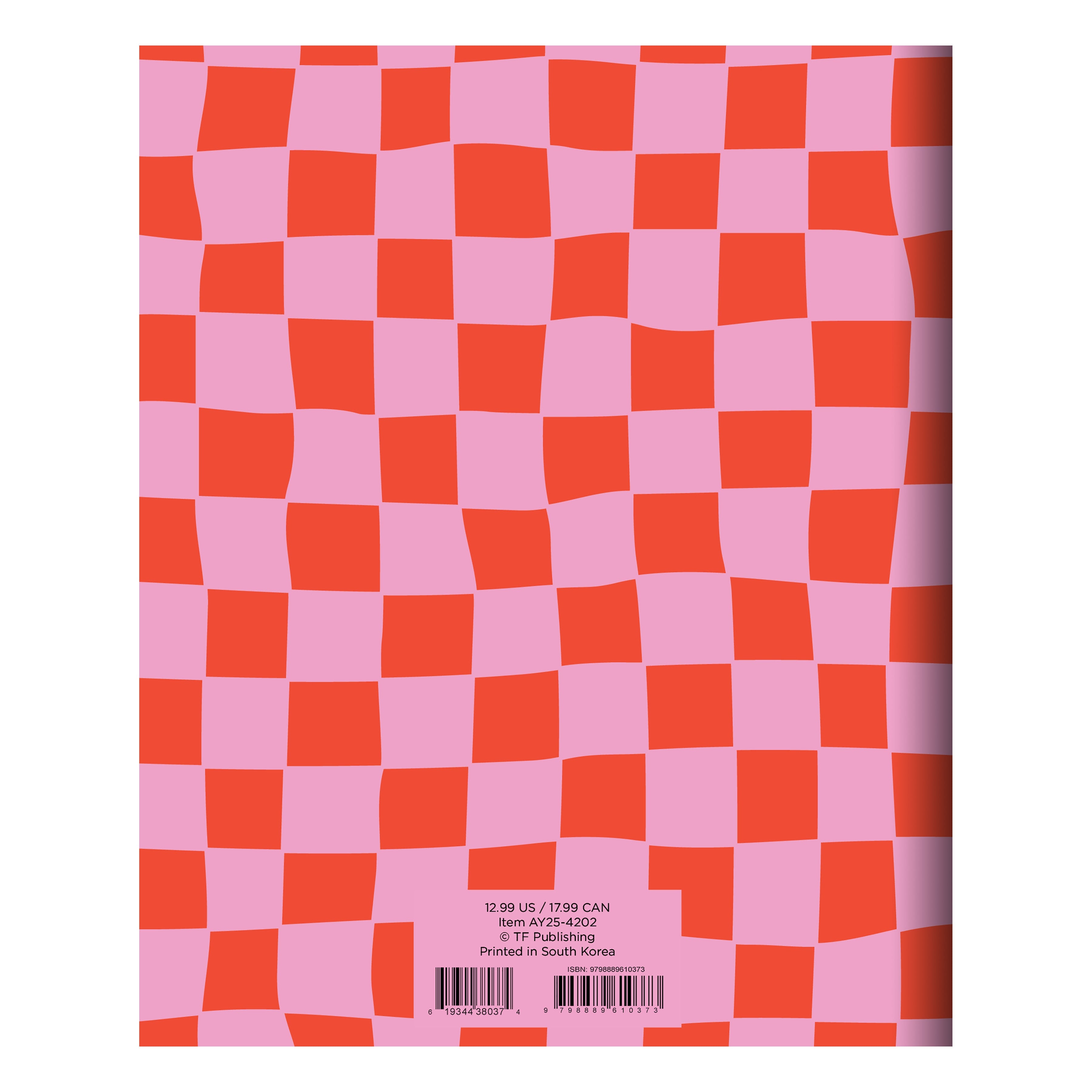 July 2024 - June 2025 Check Pink and Red - Medium Monthly Academic Year Diary/Planner
