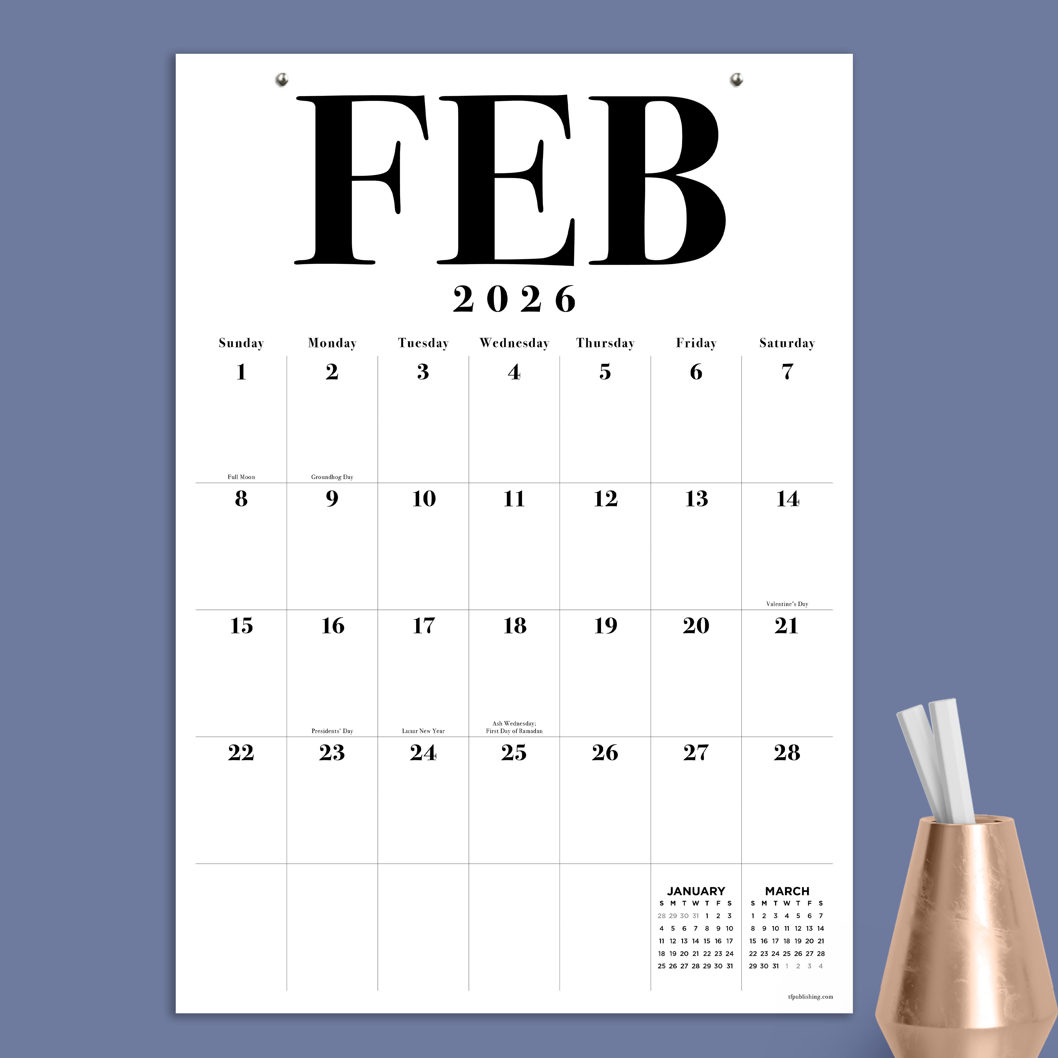 2026 Medium Art Poster - Deluxe Wall Calendar