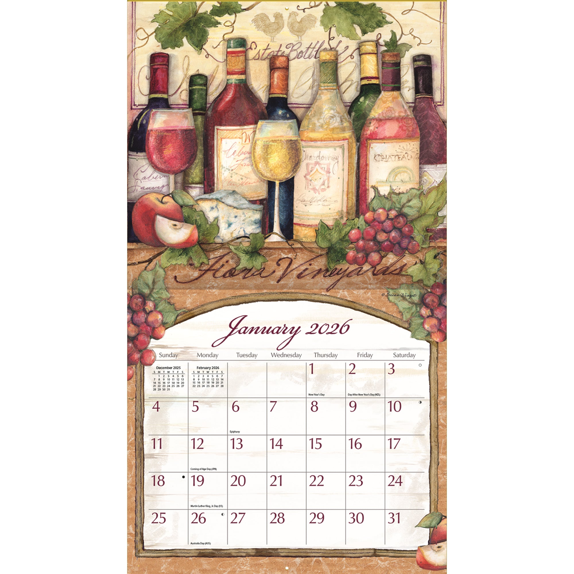 2026 LANG Wine Country - Deluxe Wall Calendar