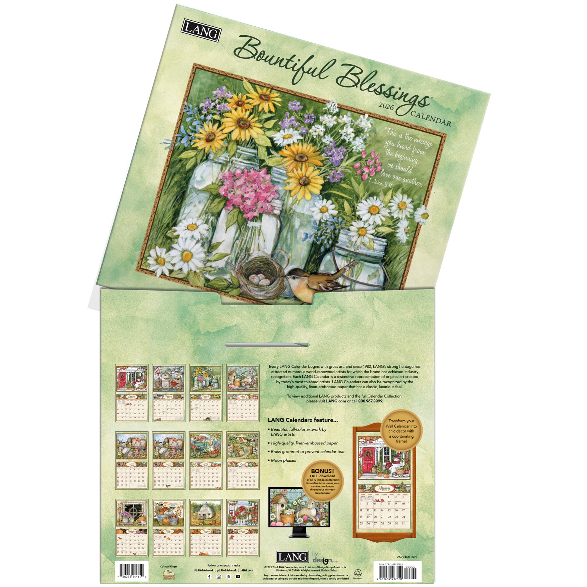 2026 LANG Bountiful Blessings - Deluxe Wall Calendar