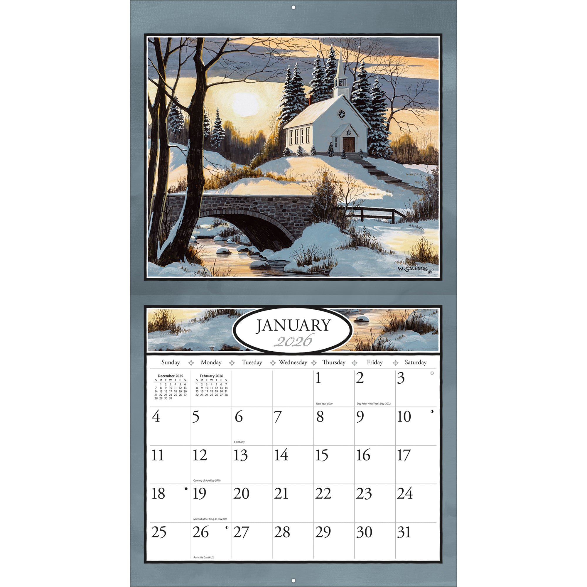 2026 LANG Country Churches - Deluxe Wall Calendar