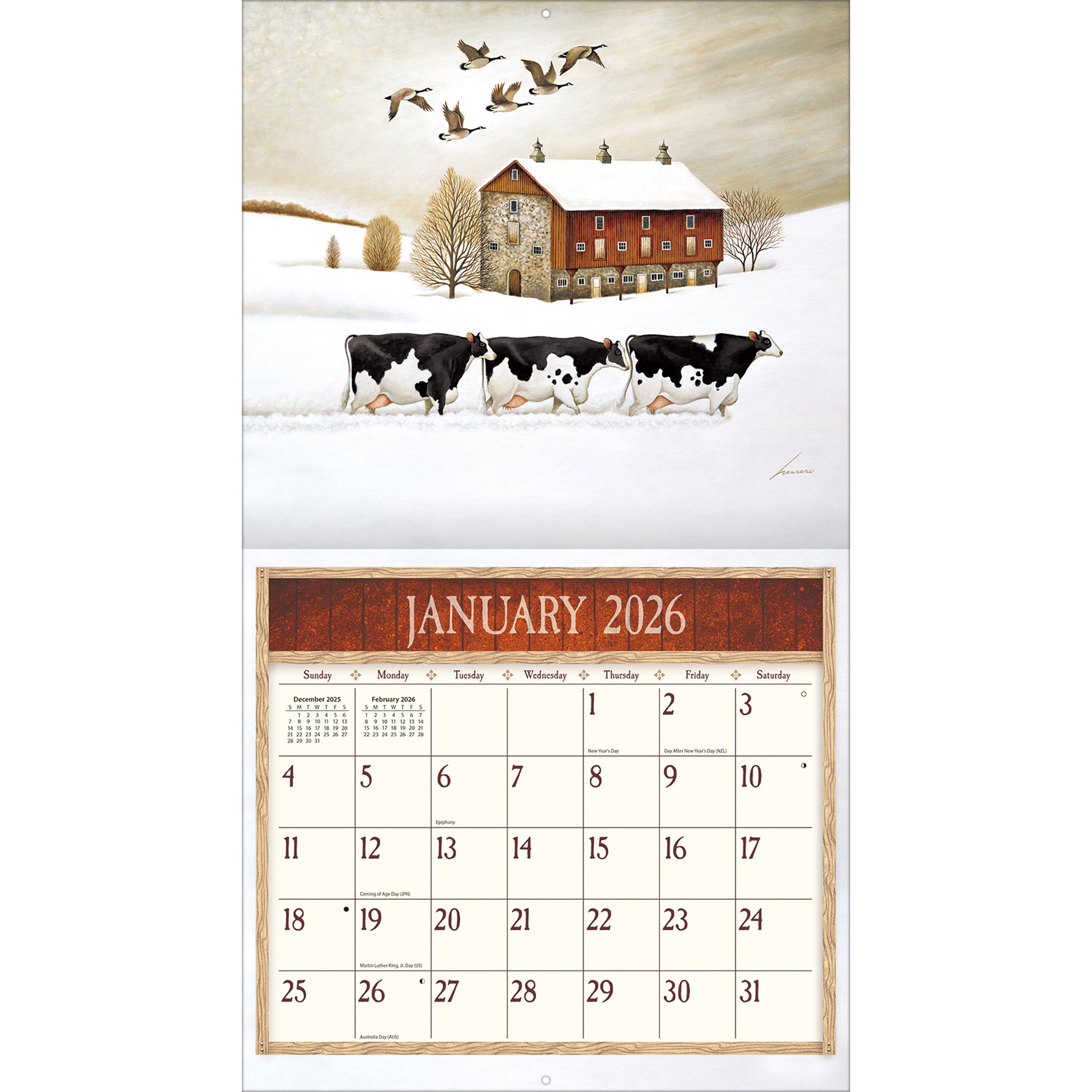 2026 LANG Cows Cows Cows - Deluxe Wall Calendar