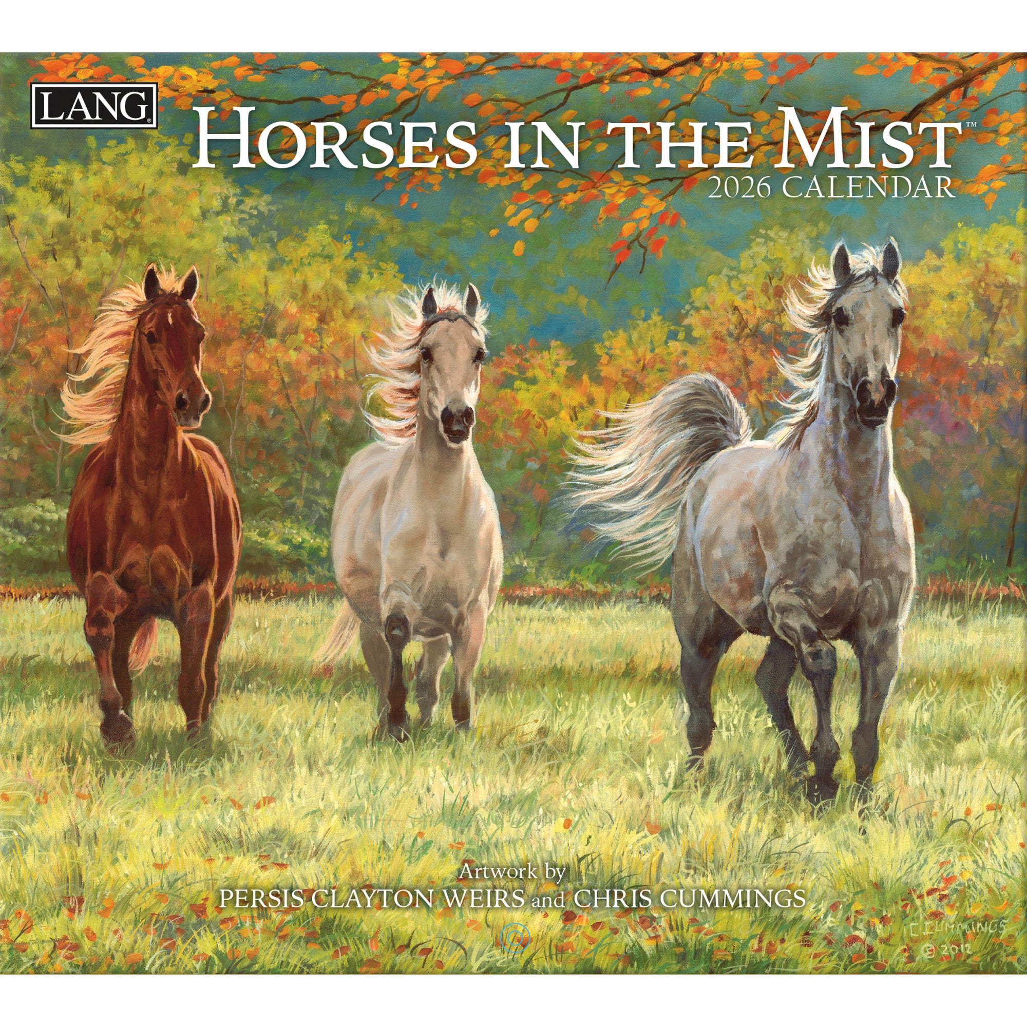 2026 LANG Horses In The Mist - Deluxe Wall Calendar