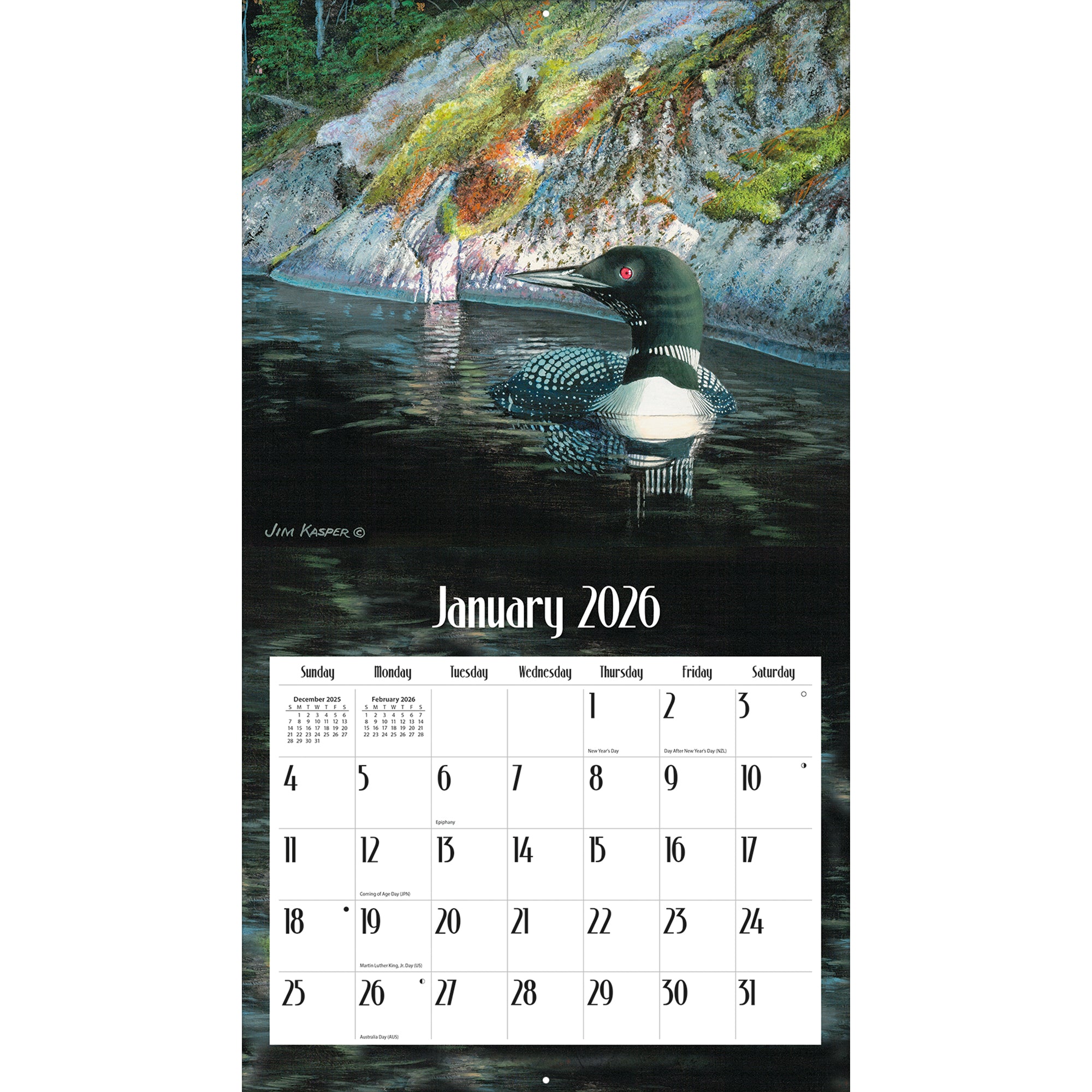 2026 LANG Loons On The Lake - Deluxe Wall Calendar