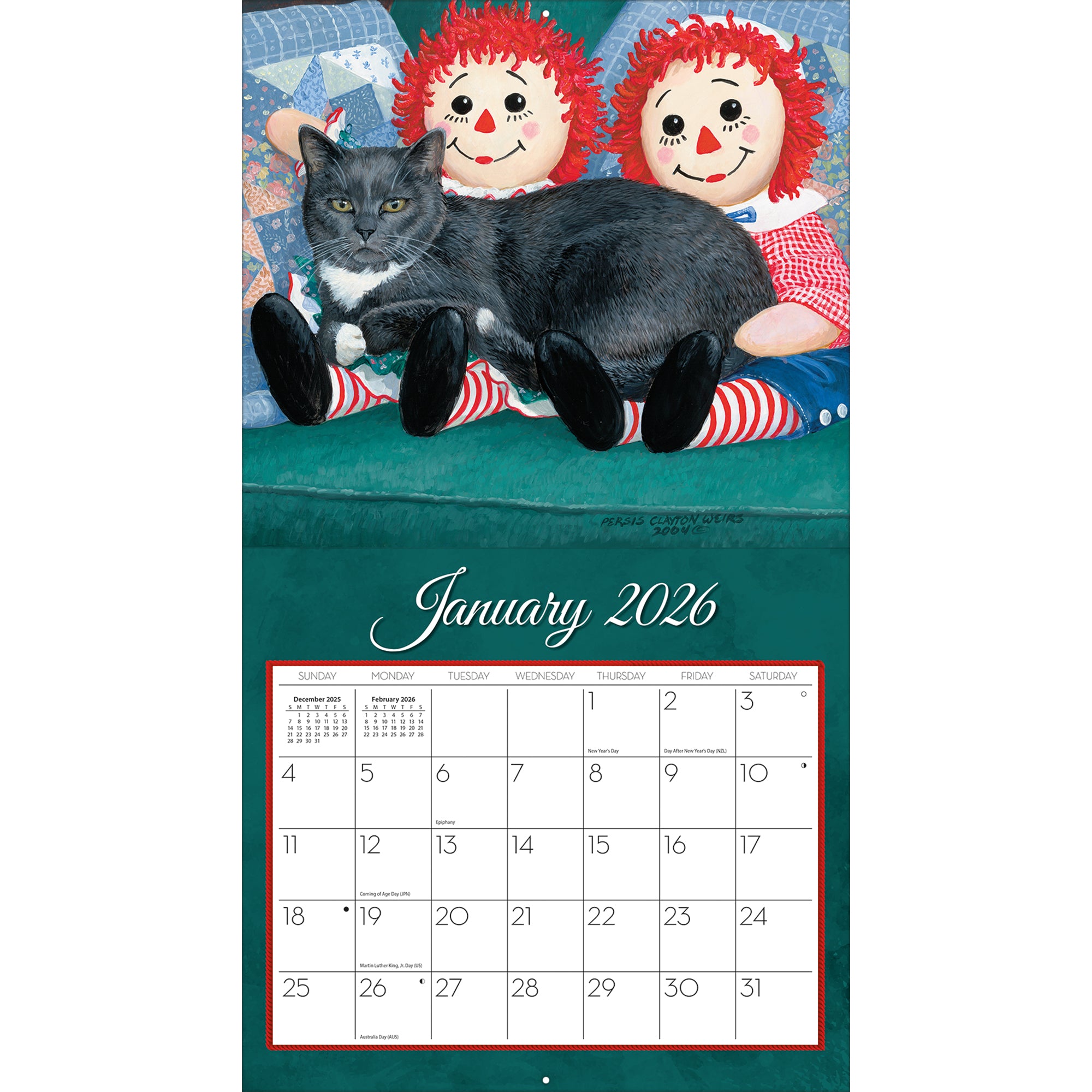 2026 LANG Love Of Cats - Deluxe Wall Calendar