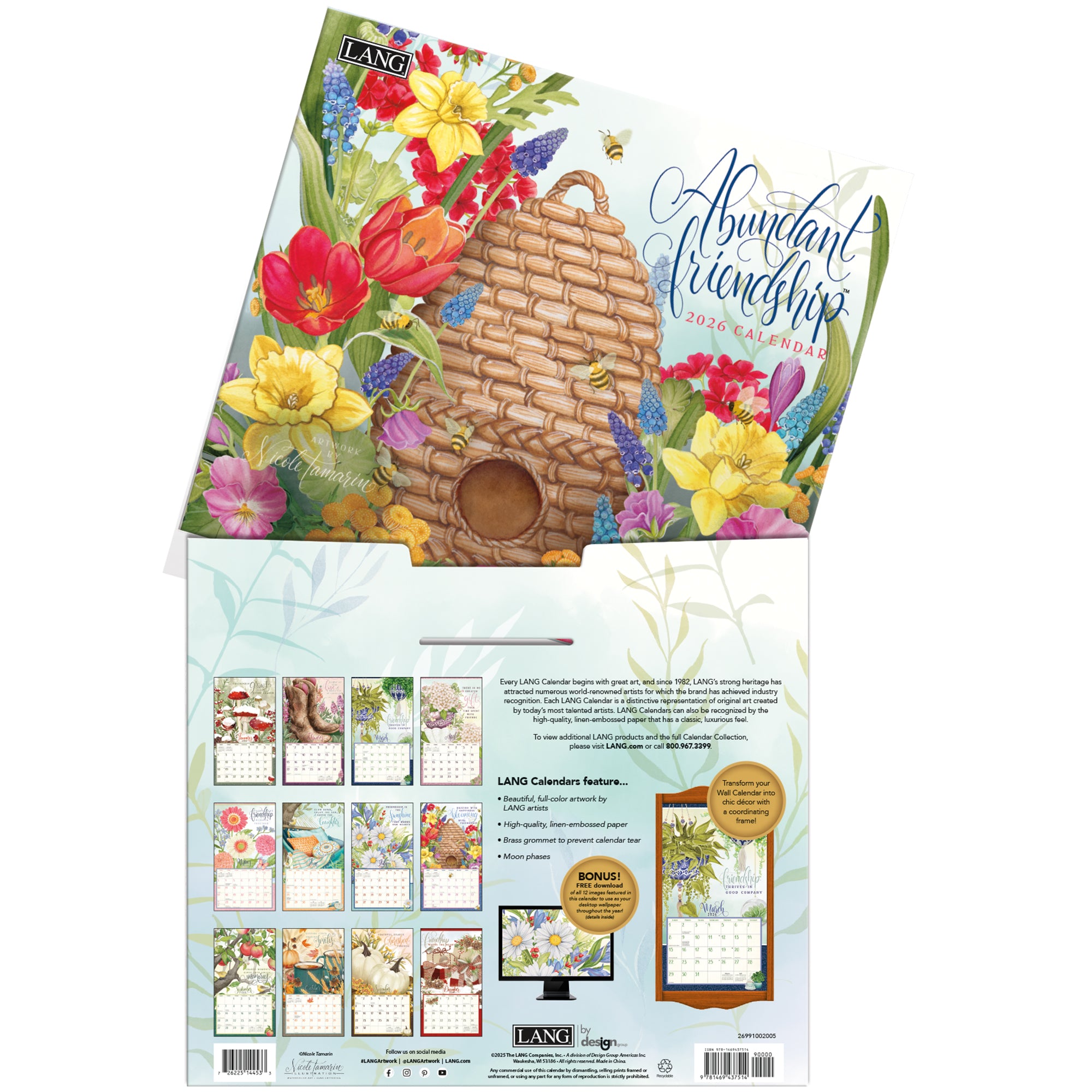 2026 LANG Abundant Friendship - Deluxe Wall Calendar