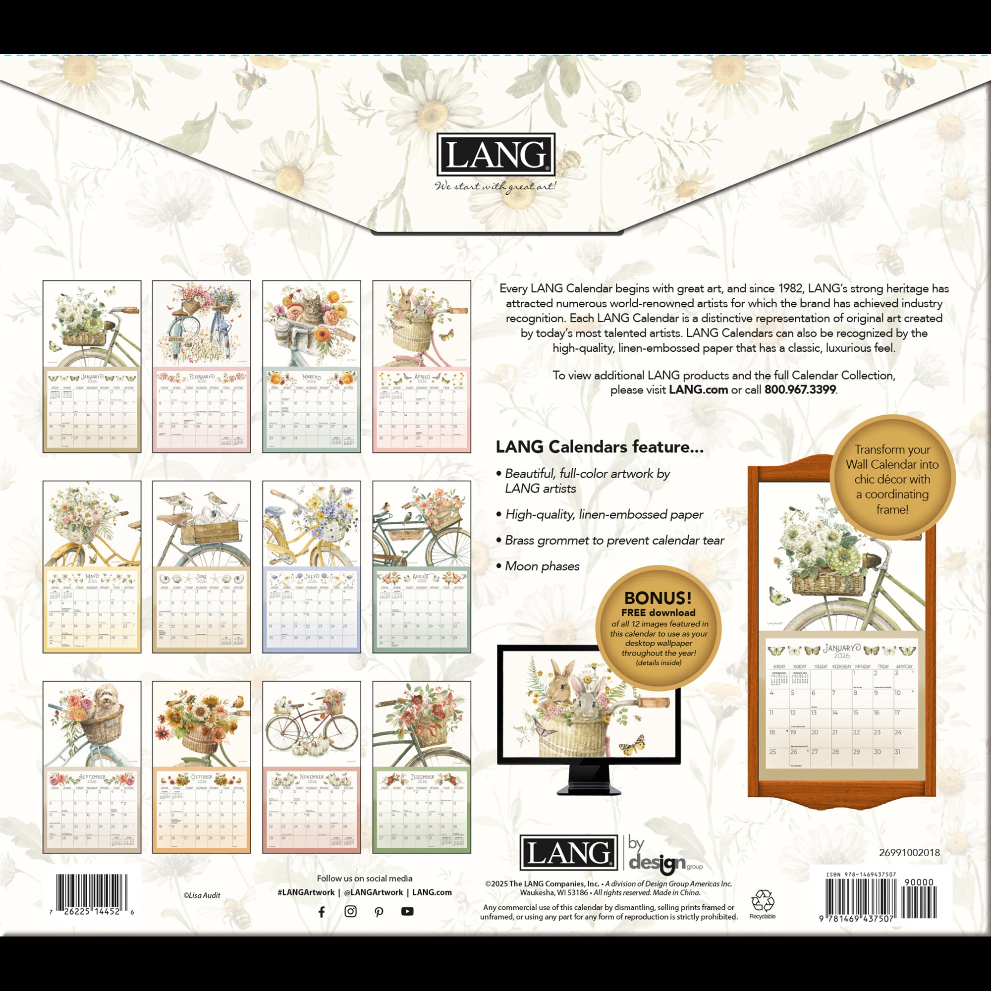 2026 LANG A Beautiful Ride - Deluxe Wall Calendar