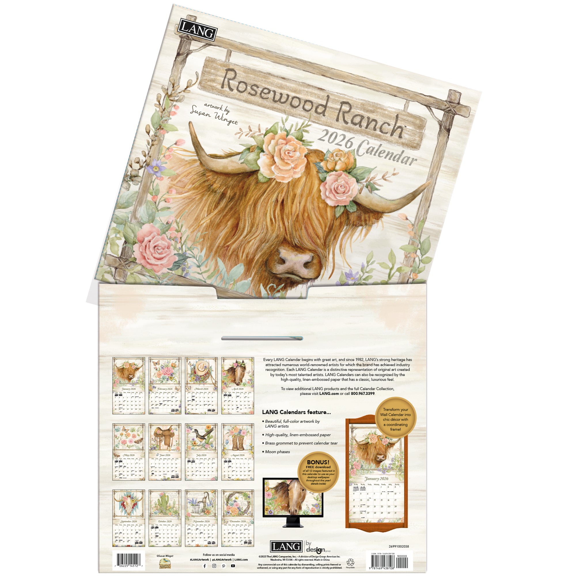 2026 LANG Rosewood Ranch - Deluxe Wall Calendar