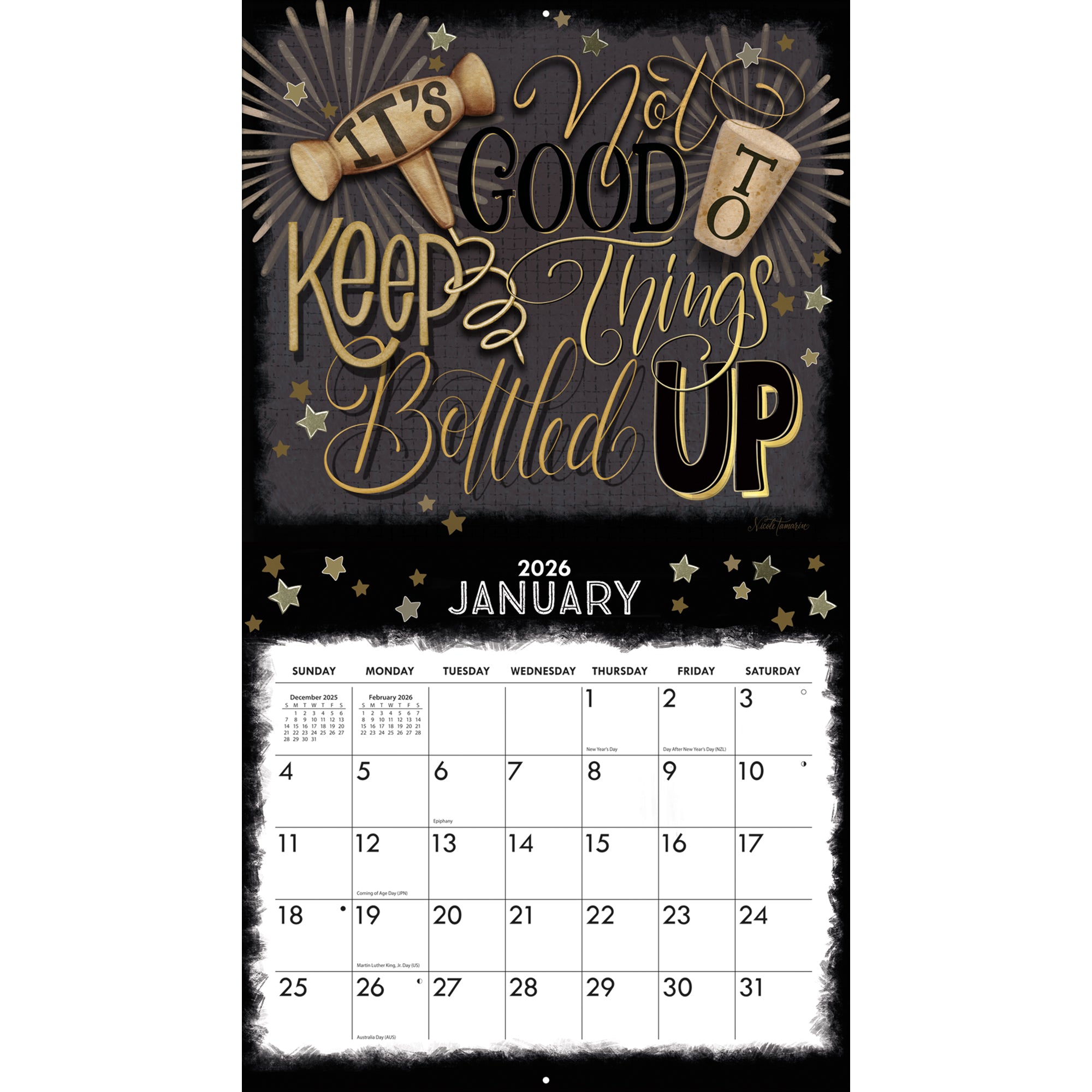 2026 LANG Happy Hour - Deluxe Wall Calendar