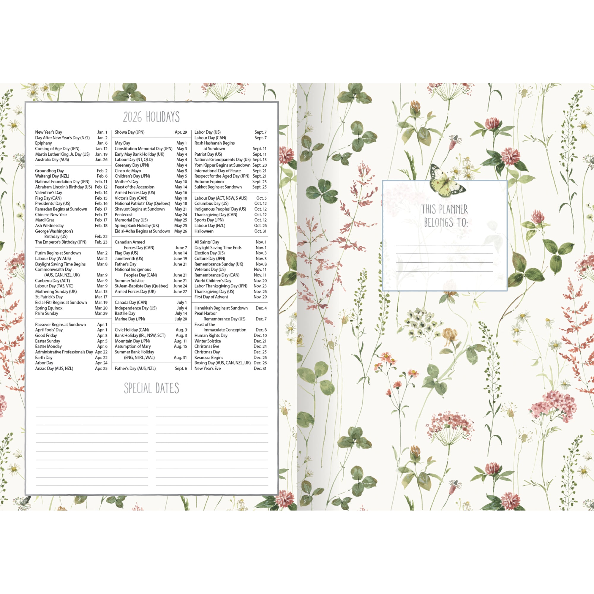 2026 LANG Watercolor Seasons - 13 Month Monthly Pocket Diary/Planner