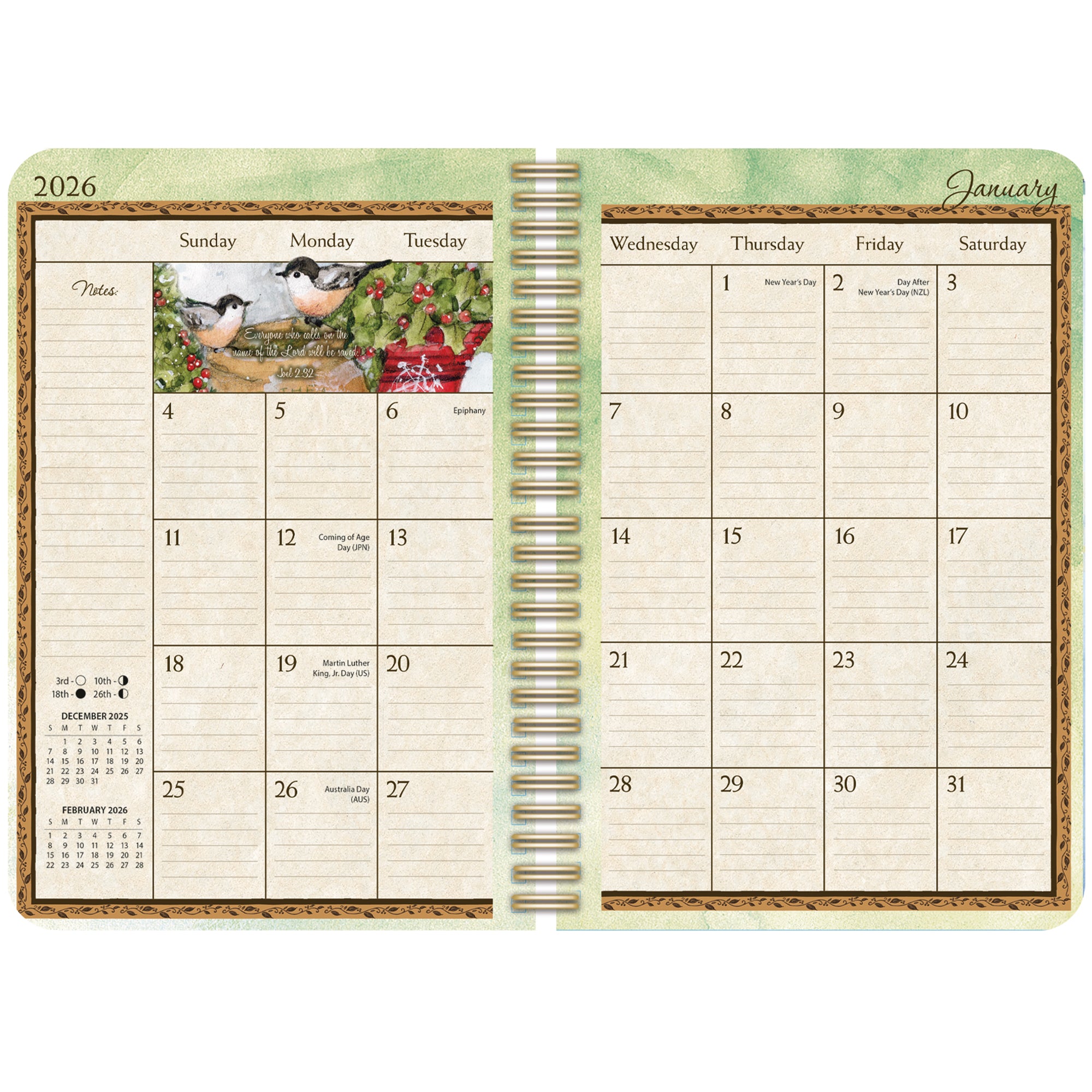 2026 LANG Bountiful Blessings - Spiral Monthly & Weekly Engagement Diary/Planner