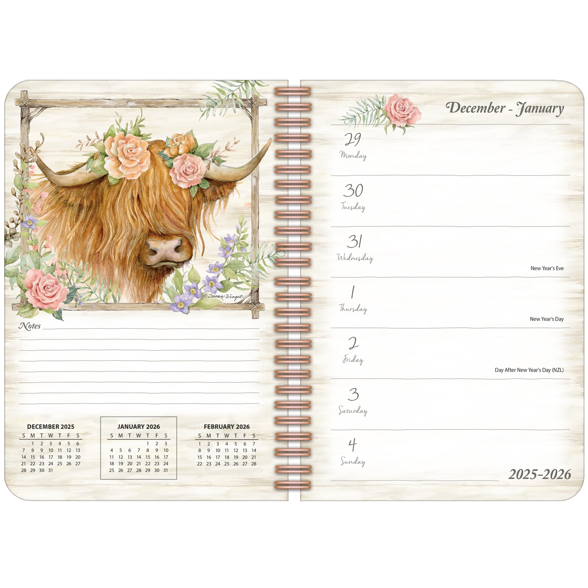 2026 LANG Rosewood Ranch - Spiral Monthly & Weekly Engagement Diary/Planner
