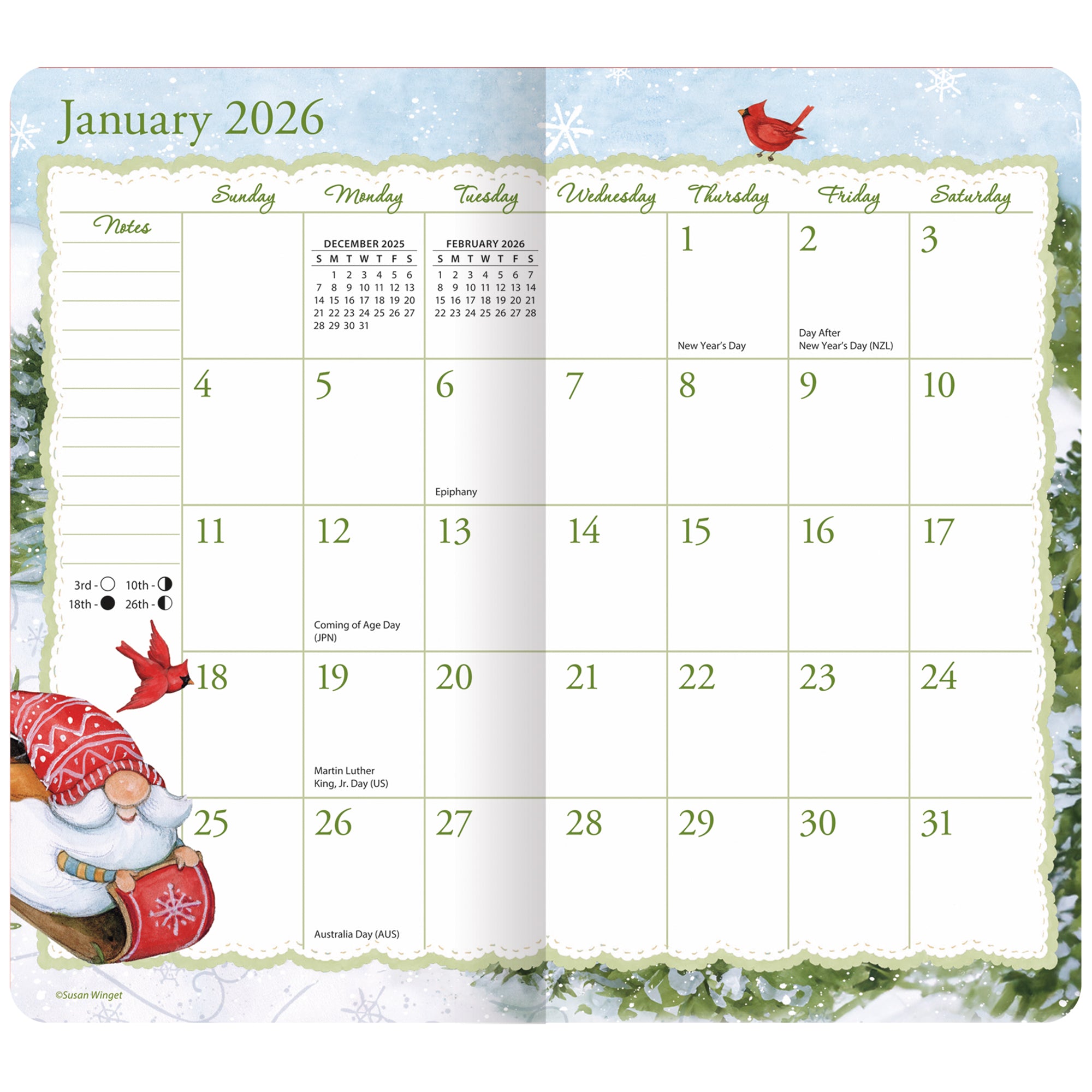 2026 LANG Gnome Sweet Gnome - Two Year Pocket Diary/Planner