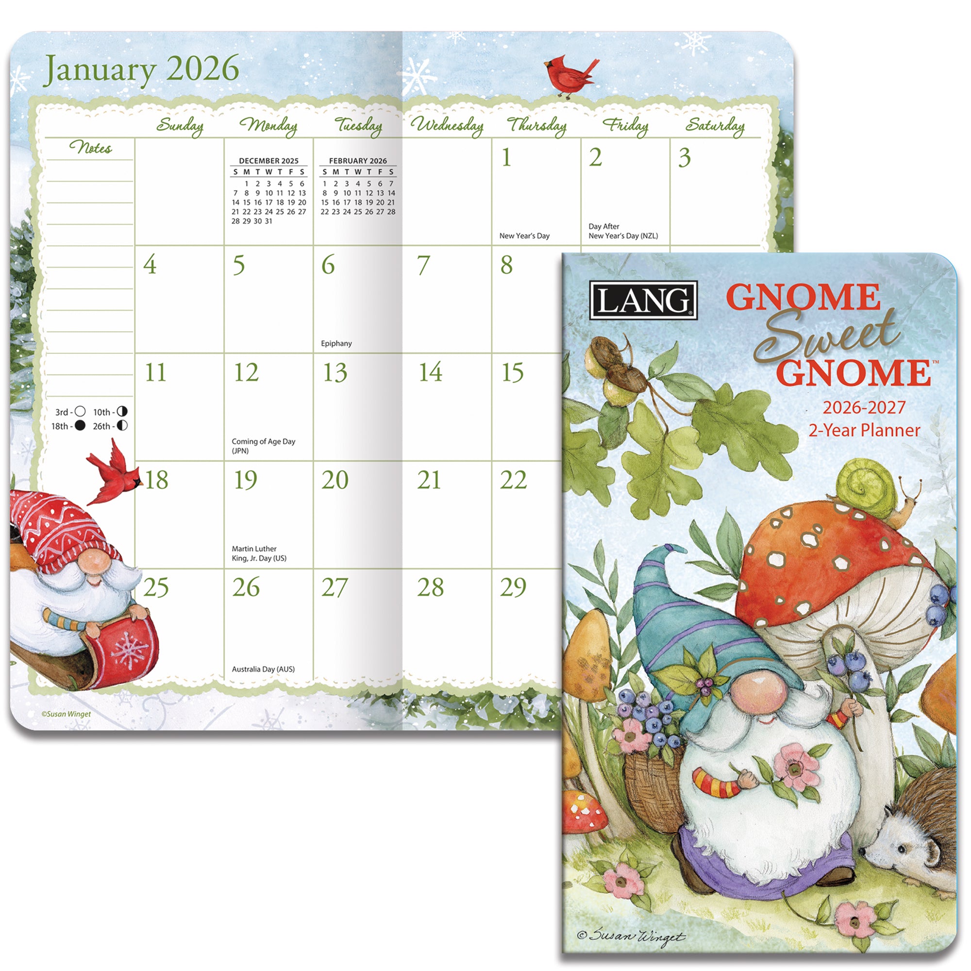 2026 LANG Gnome Sweet Gnome - Two Year Pocket Diary/Planner
