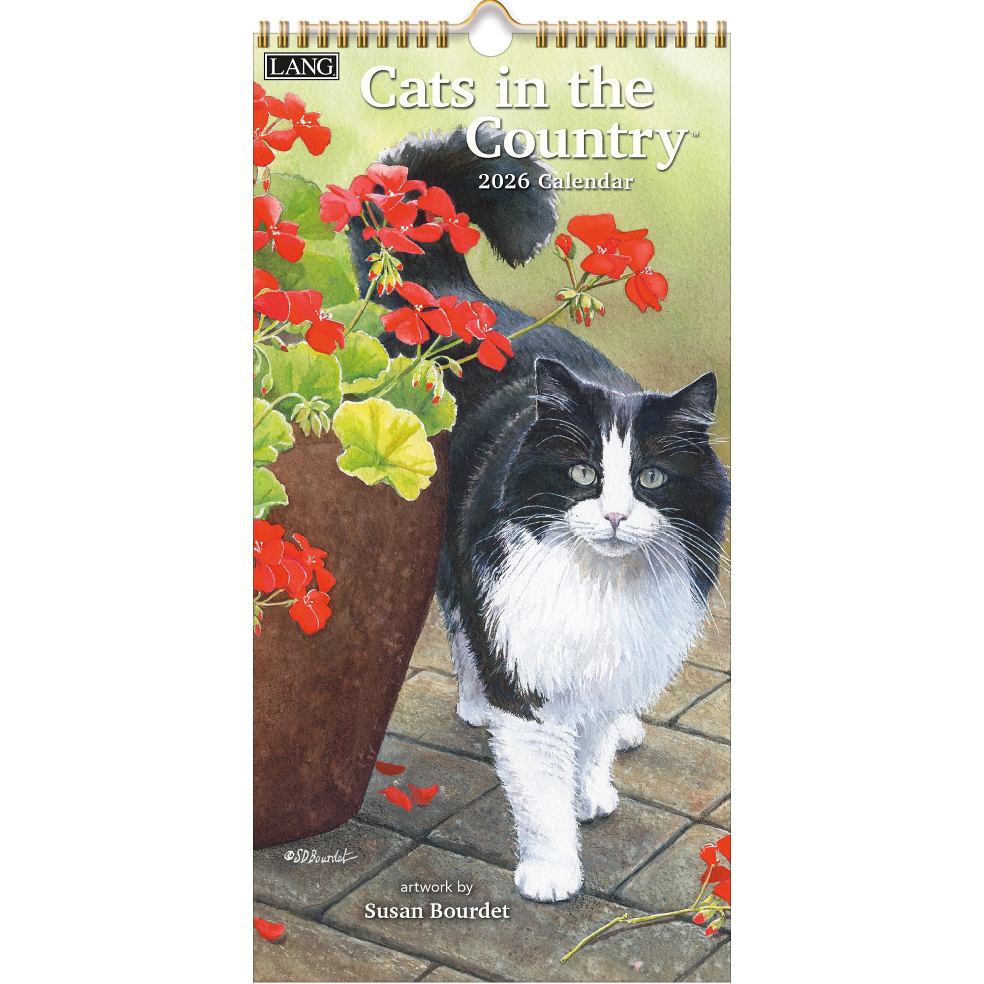 2026 LANG Cats In The Country - Slim Vertical Wall Calendar