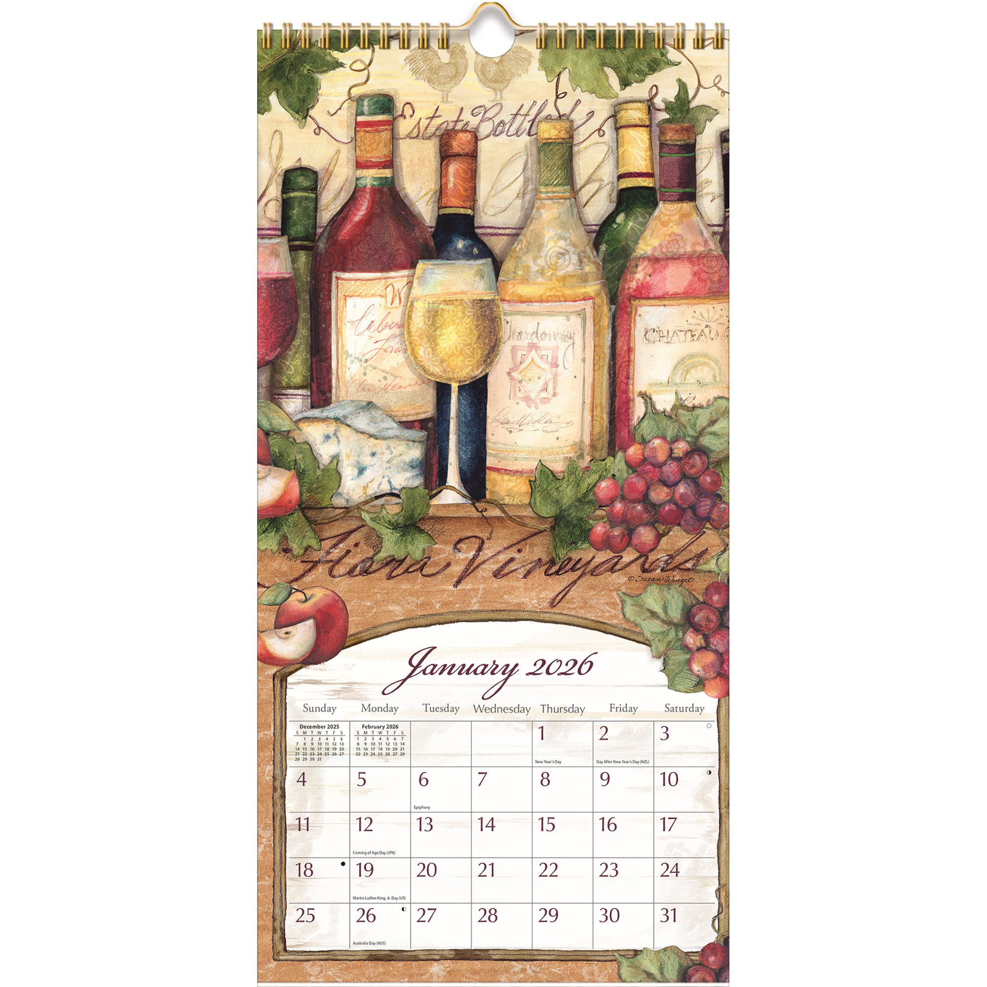 2026 LANG Wine Country - Slim Vertical Wall Calendar