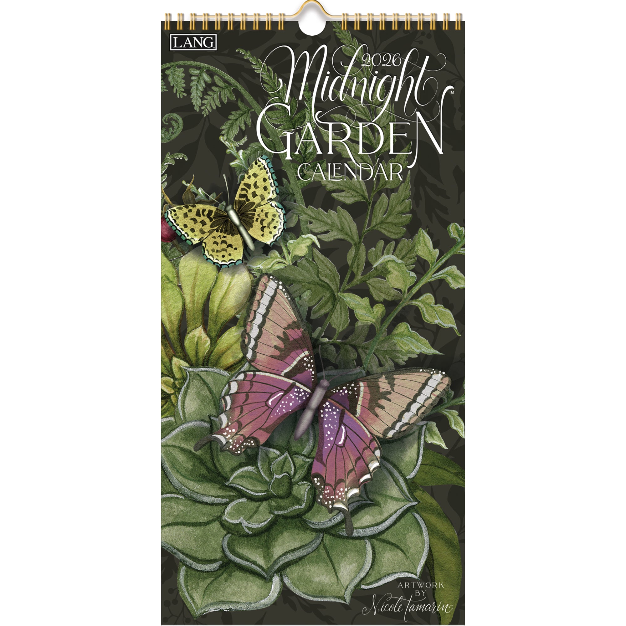 2026 LANG Midnight Garden - Slim Vertical Wall Calendar