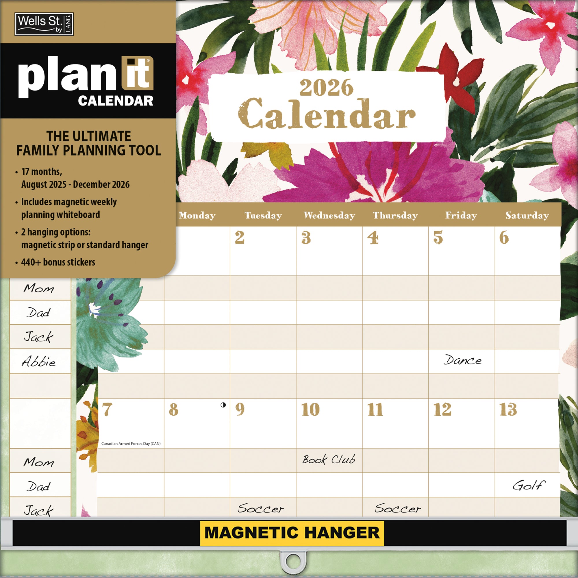 2026 LANG Grow Wild - Plan It Plus Magnetic Square Wall Calendar