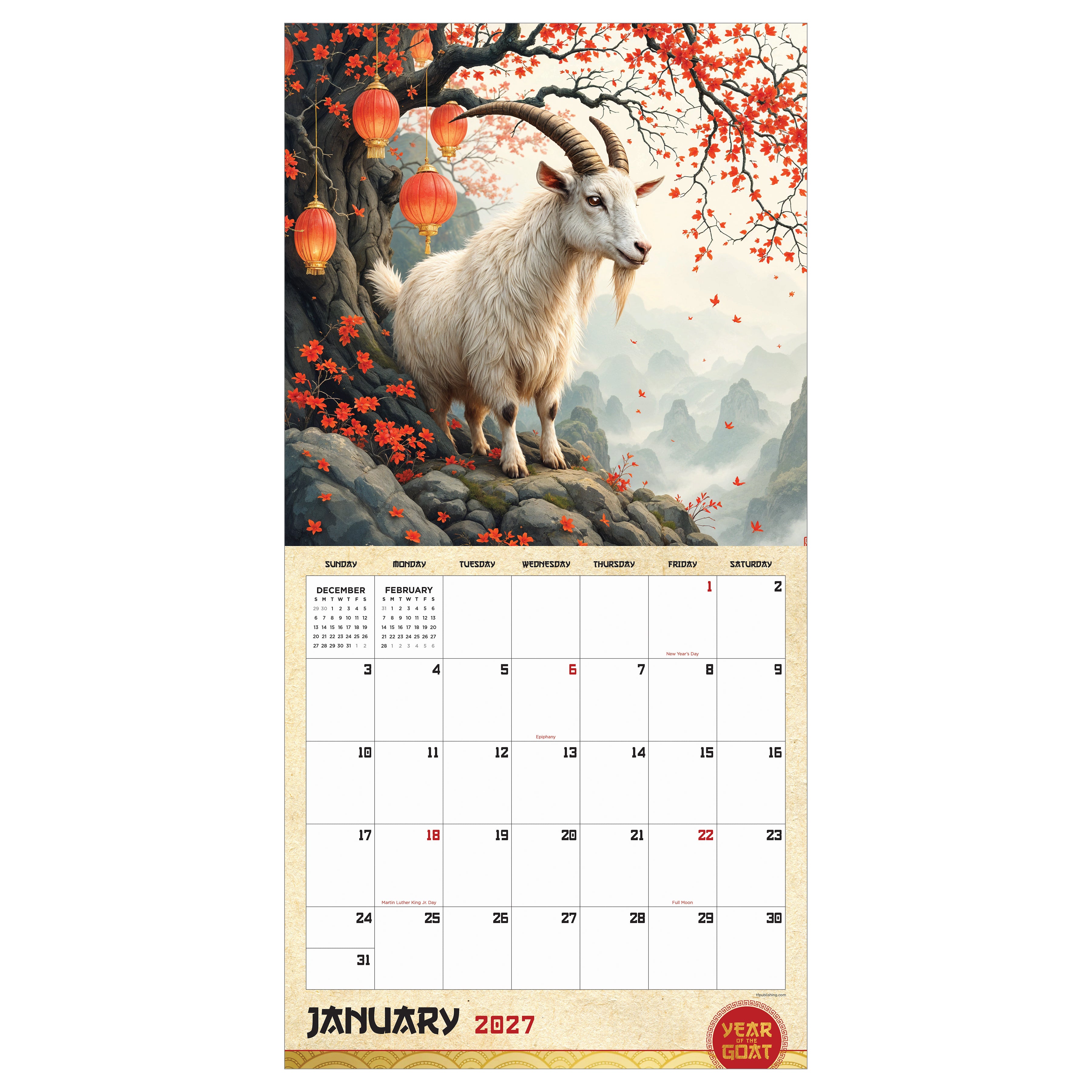2027 Year of the Goat - Square Wall Calendar