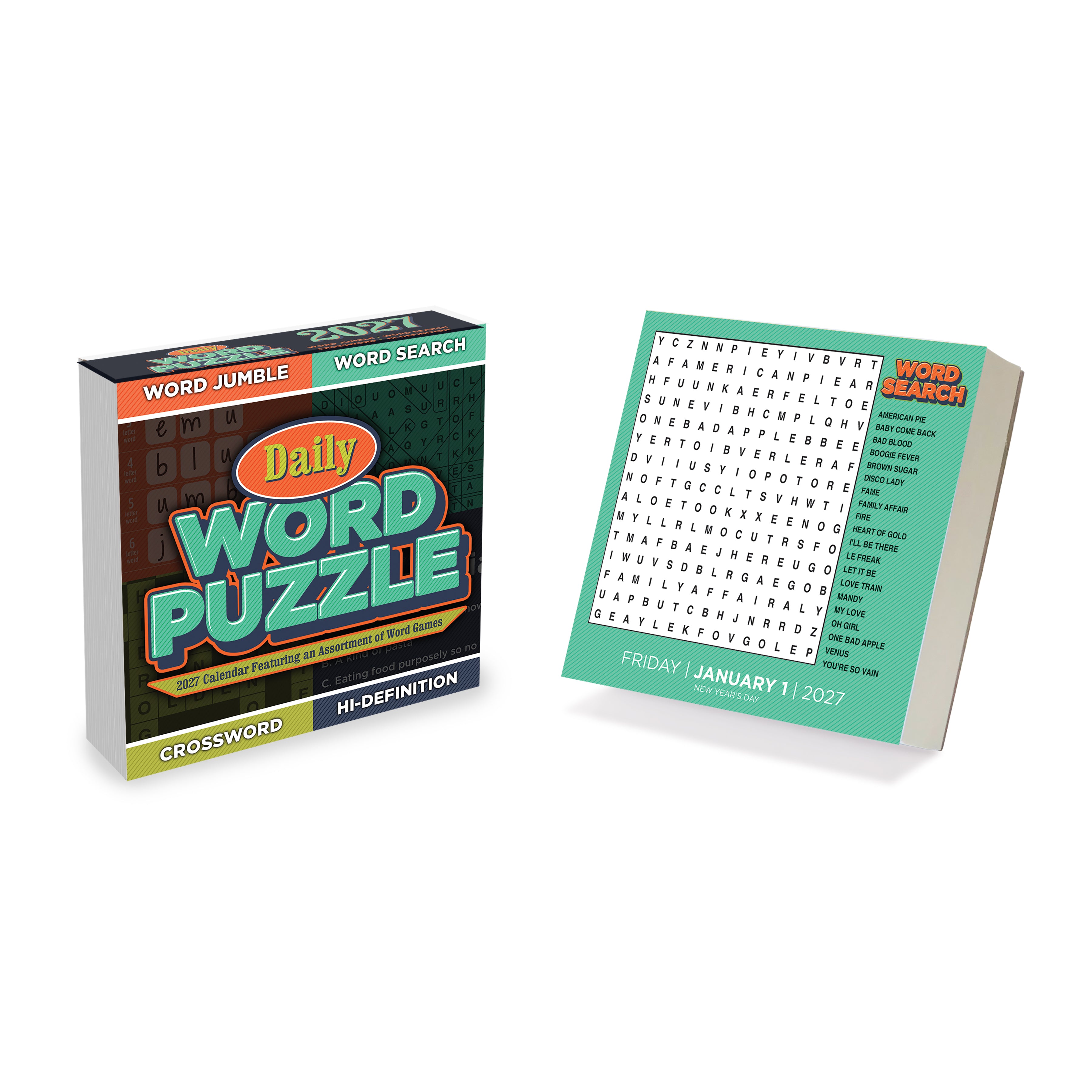2027 Daily Word Puzzle - Boxed Page-A-Day Calendar