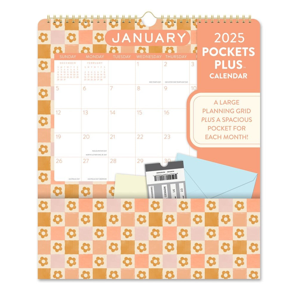 2025 Very Vintage Pockets Plus Deluxe Wall Calendar