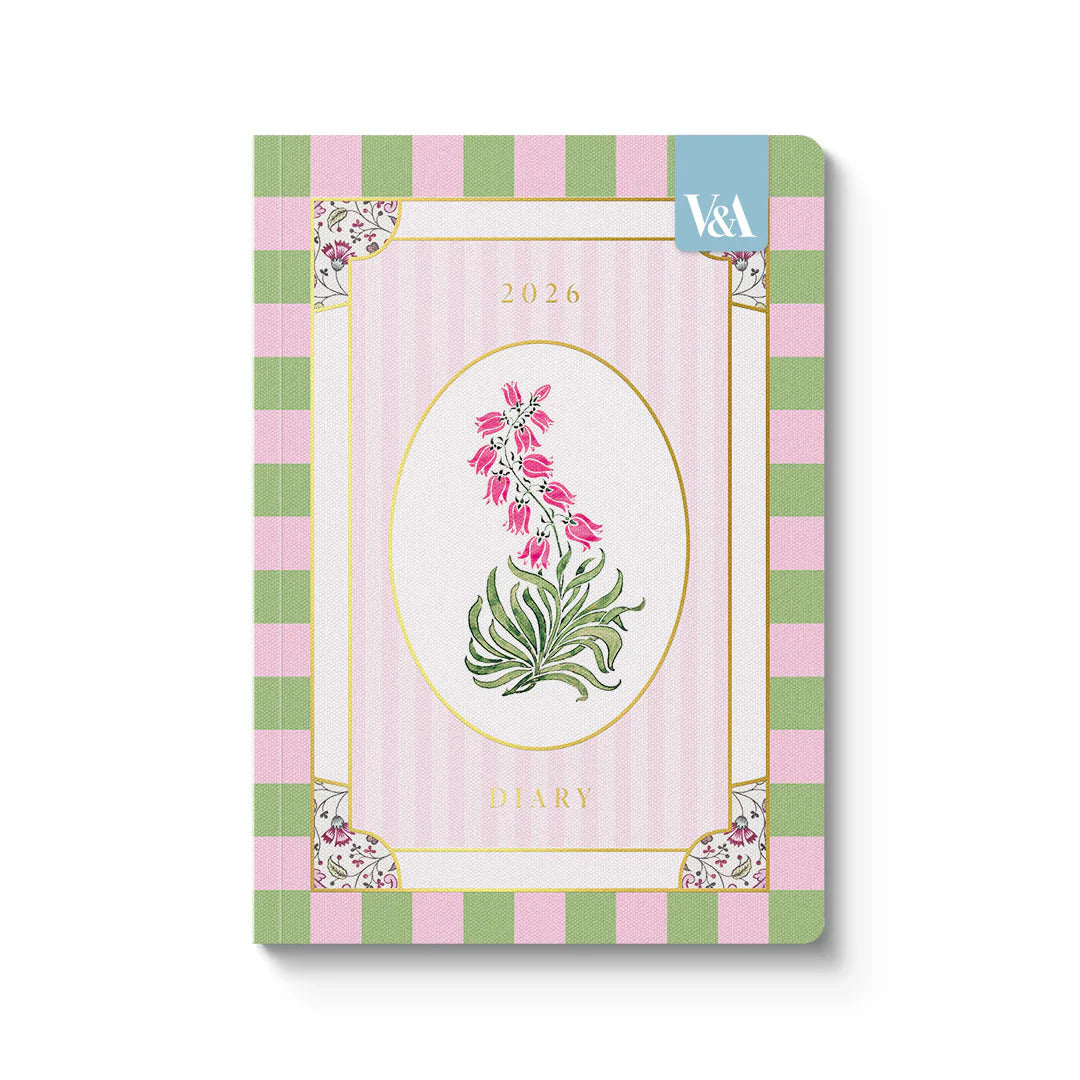 2026 V&A - Pink Campanula - Monthly & Weekly Diary/Planner