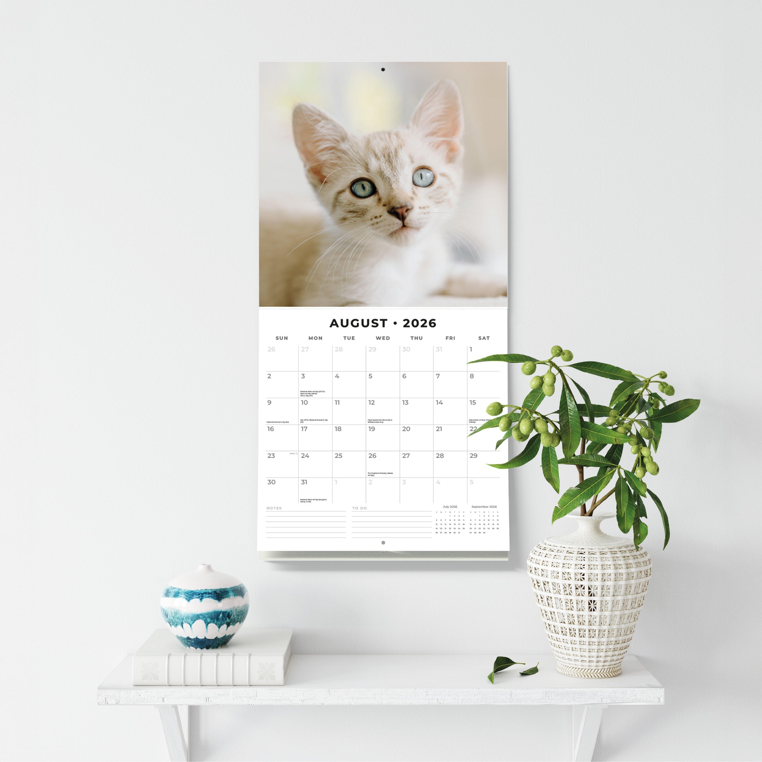 2026 Siamese Cats - Square Wall Calendar