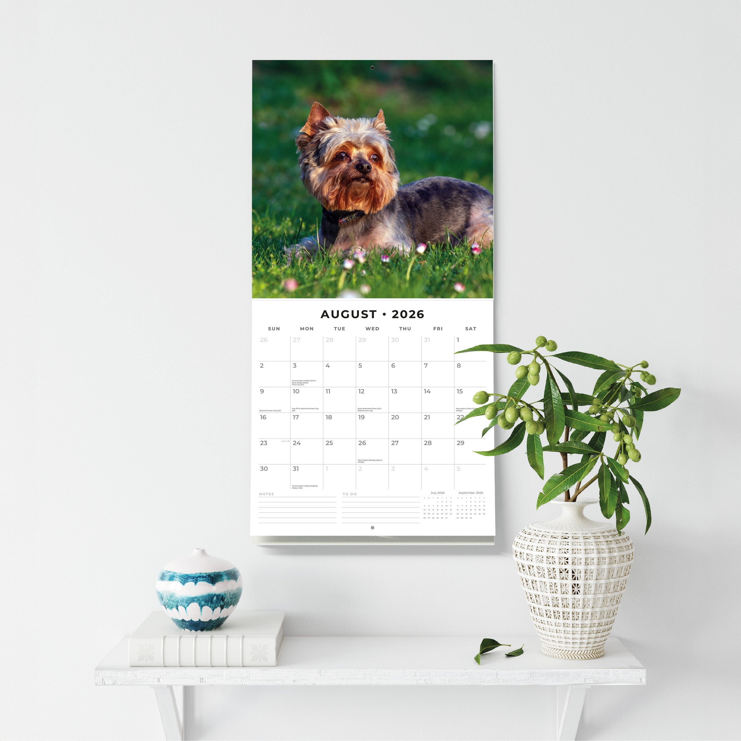 2026 Yorkshire Terriers - Square Wall Calendar