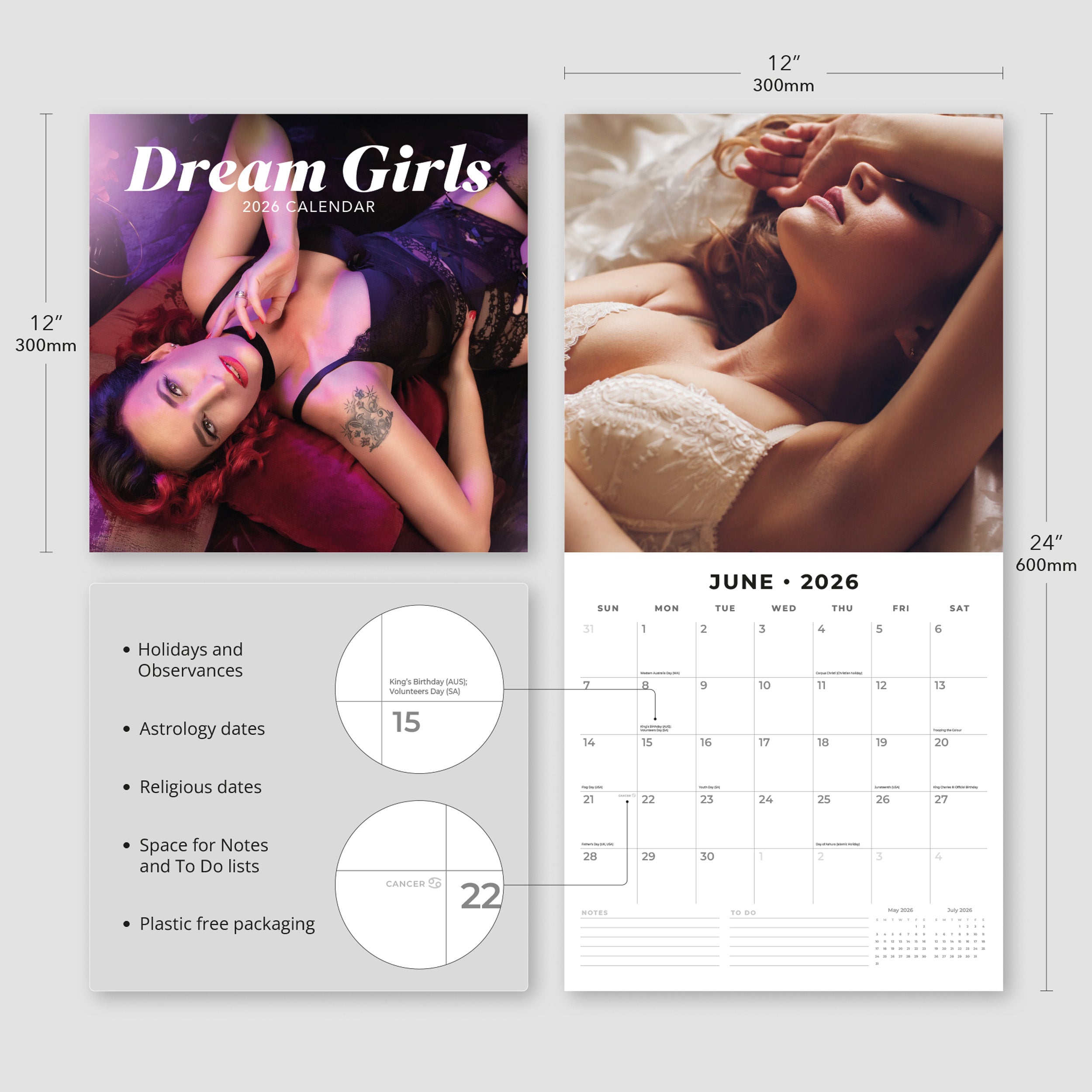 2026 Dream Girls - Square Wall Calendar