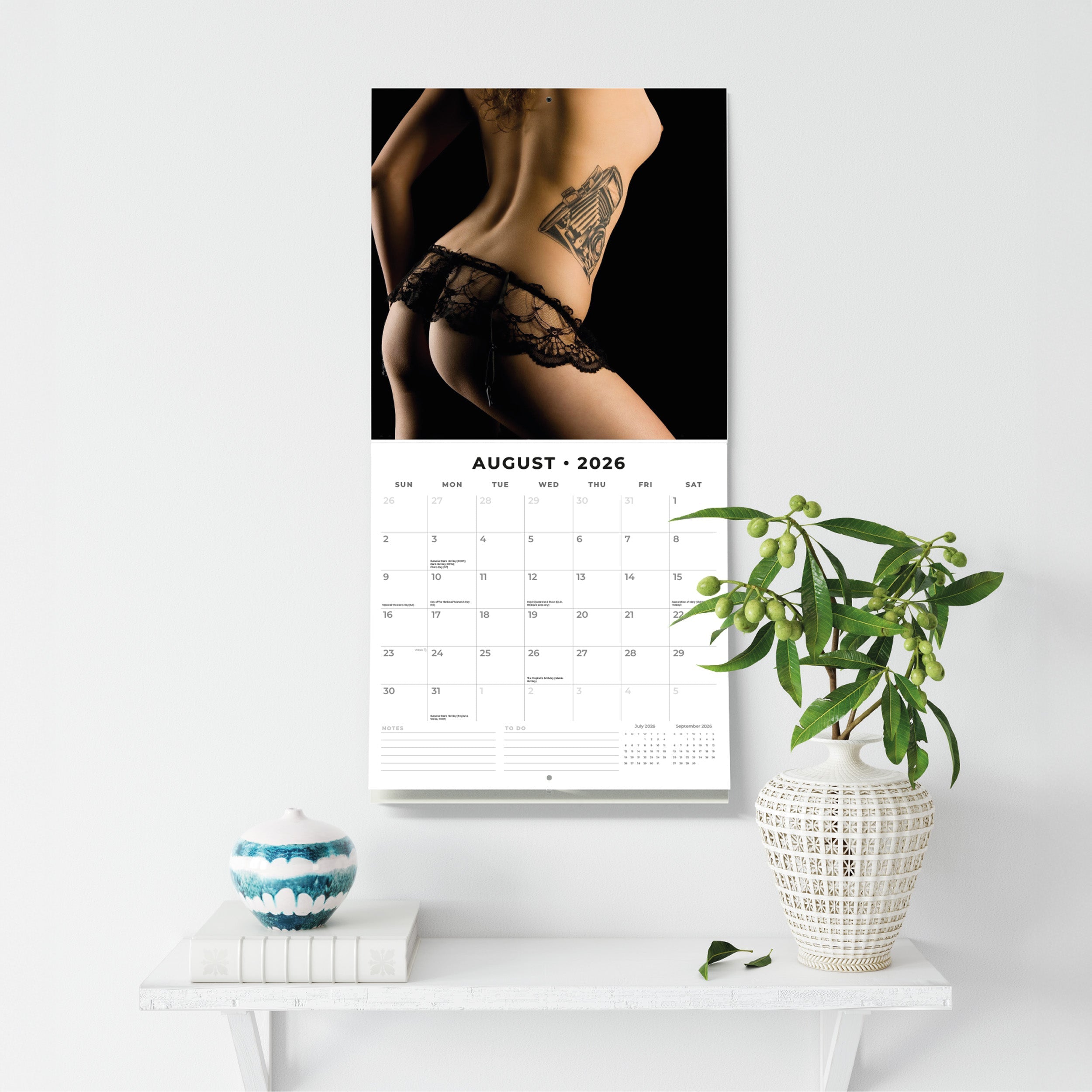 2026 Tattoo Girls - Square Wall Calendar