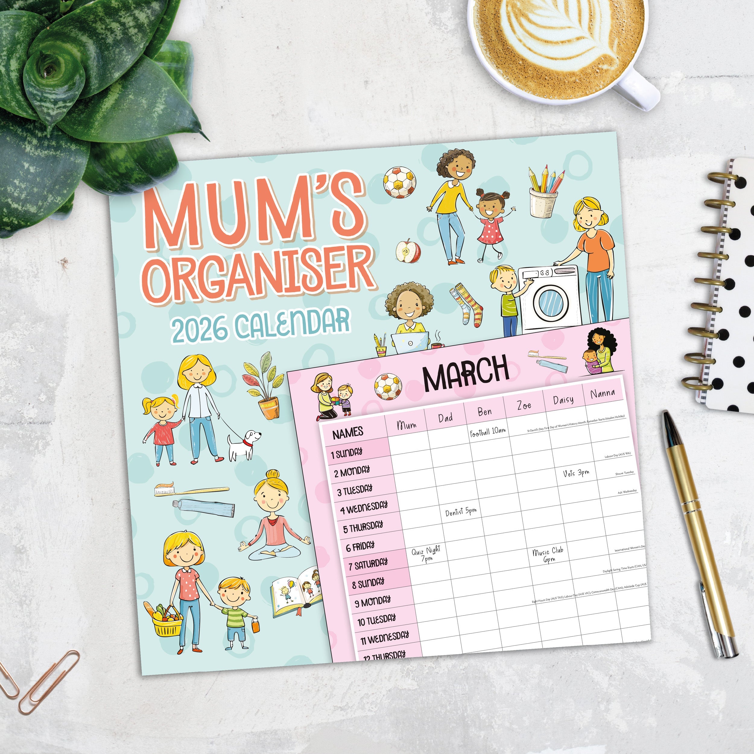 2026 Mum's Organiser - Square Wall Calendar