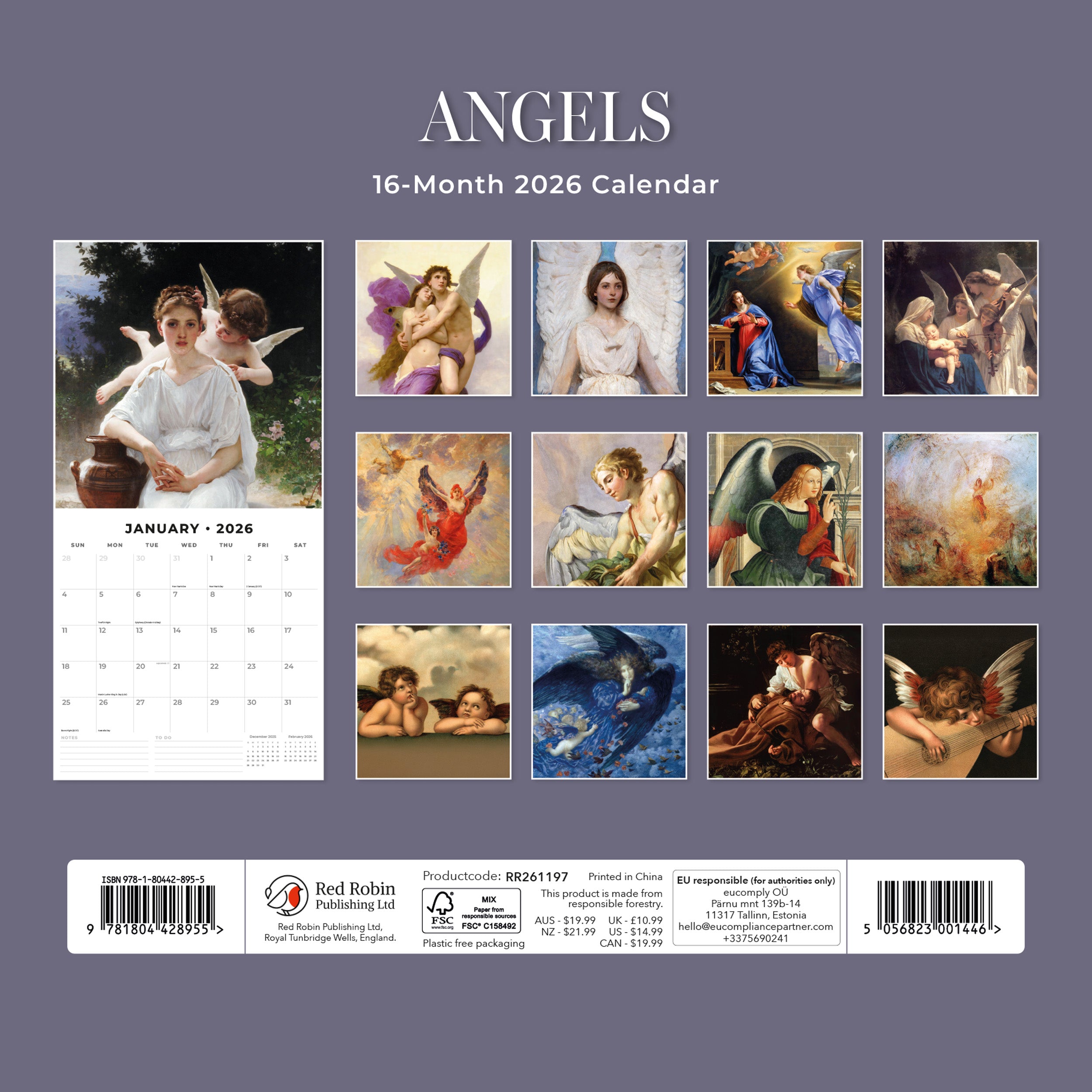 2026 Angels - Square Wall Calendar
