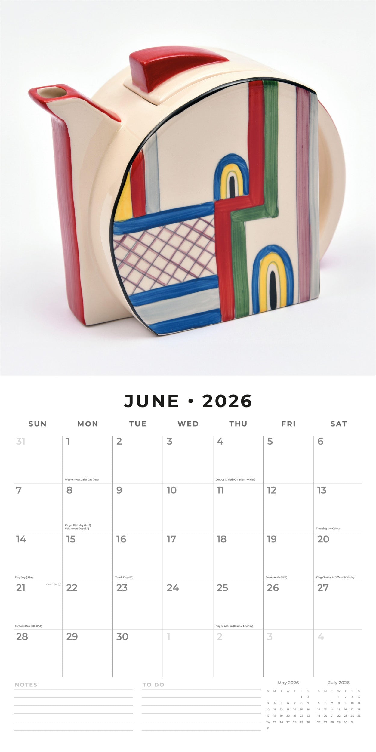 2026 Art Deco - Square Wall Calendar