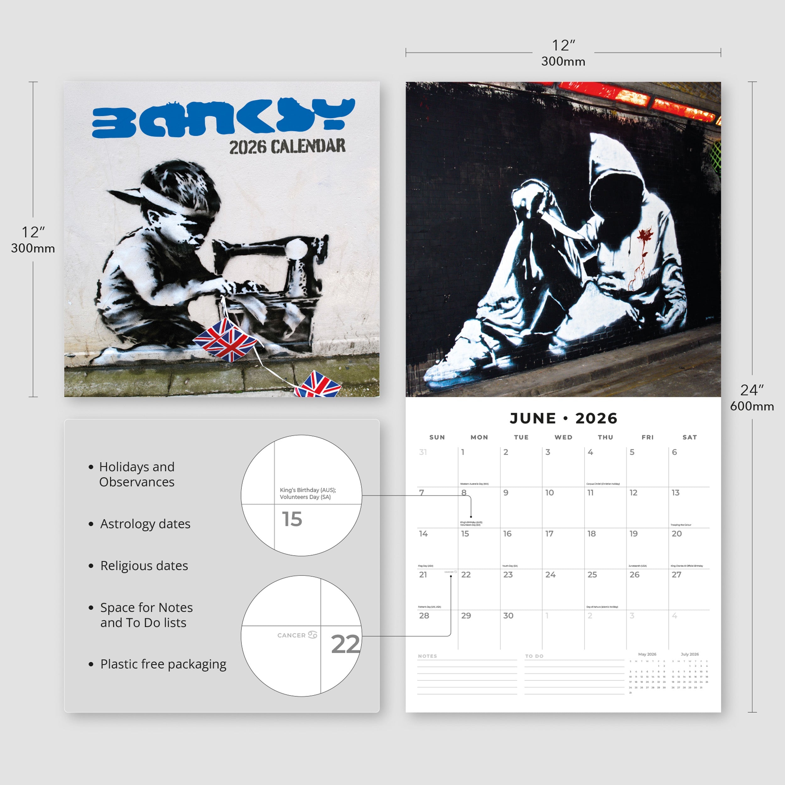 2026 Banksy - Square Wall Calendar