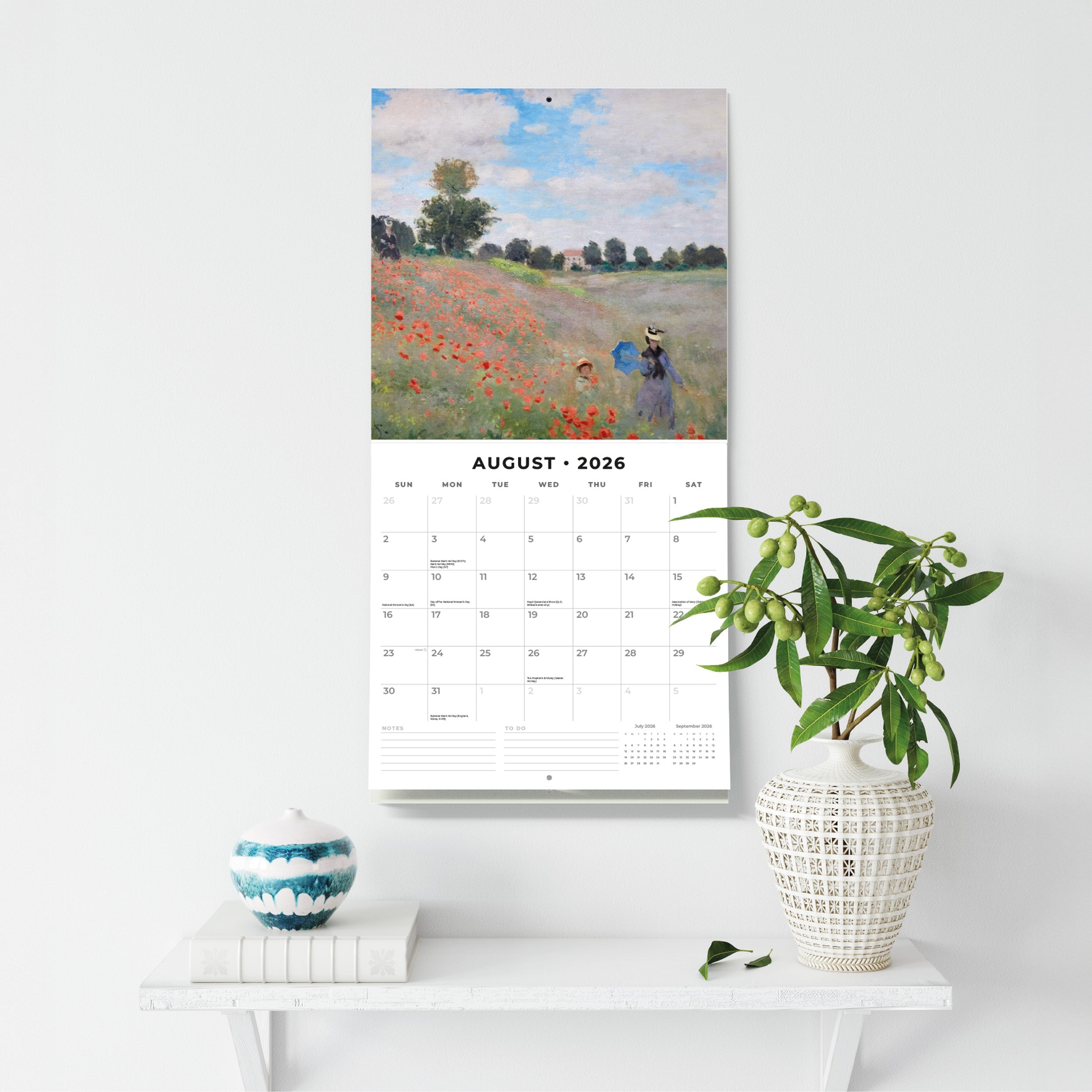2026 Monet - Square Wall Calendar
