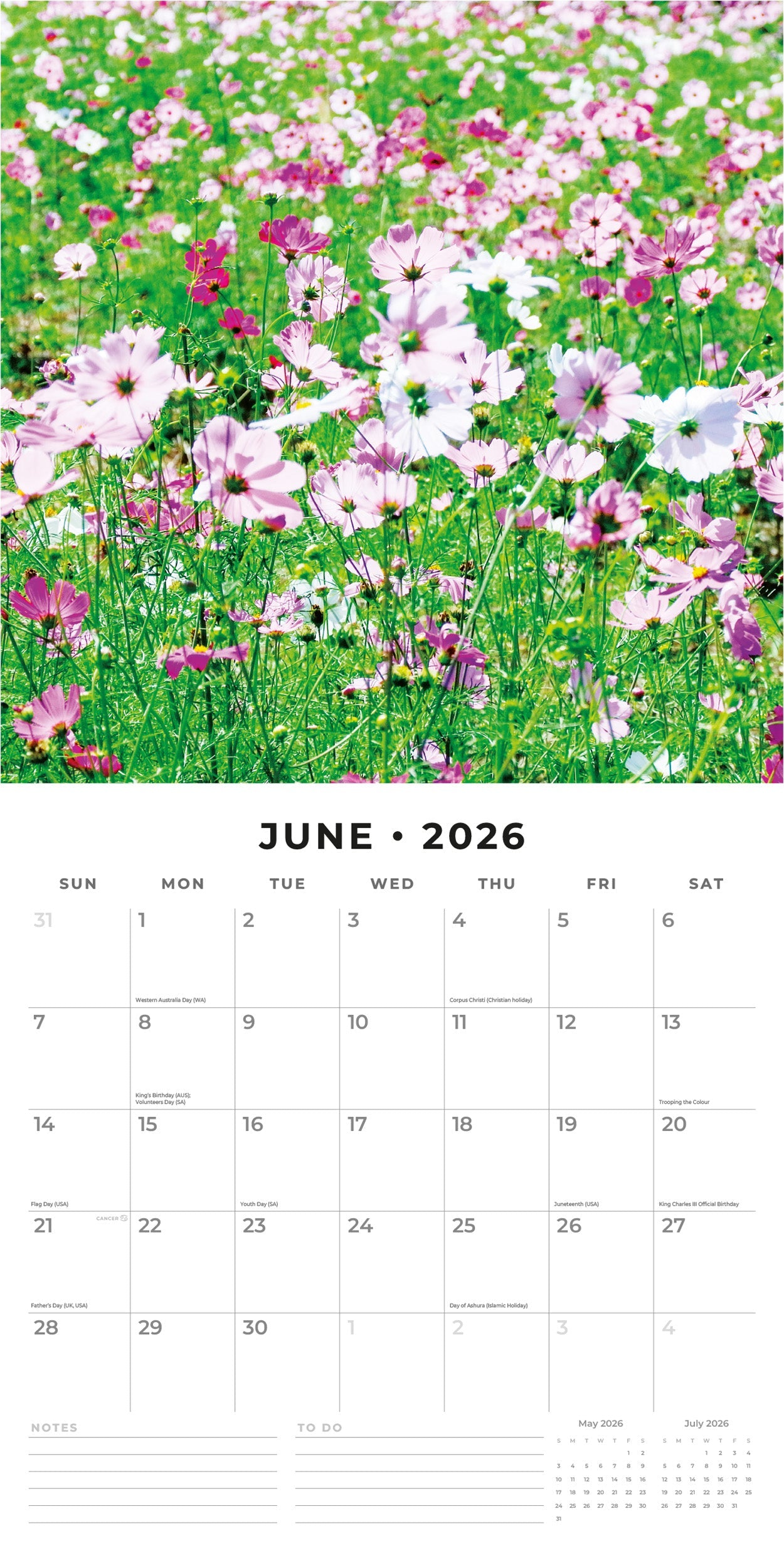 2026 Wild Flowers - Square Wall Calendar