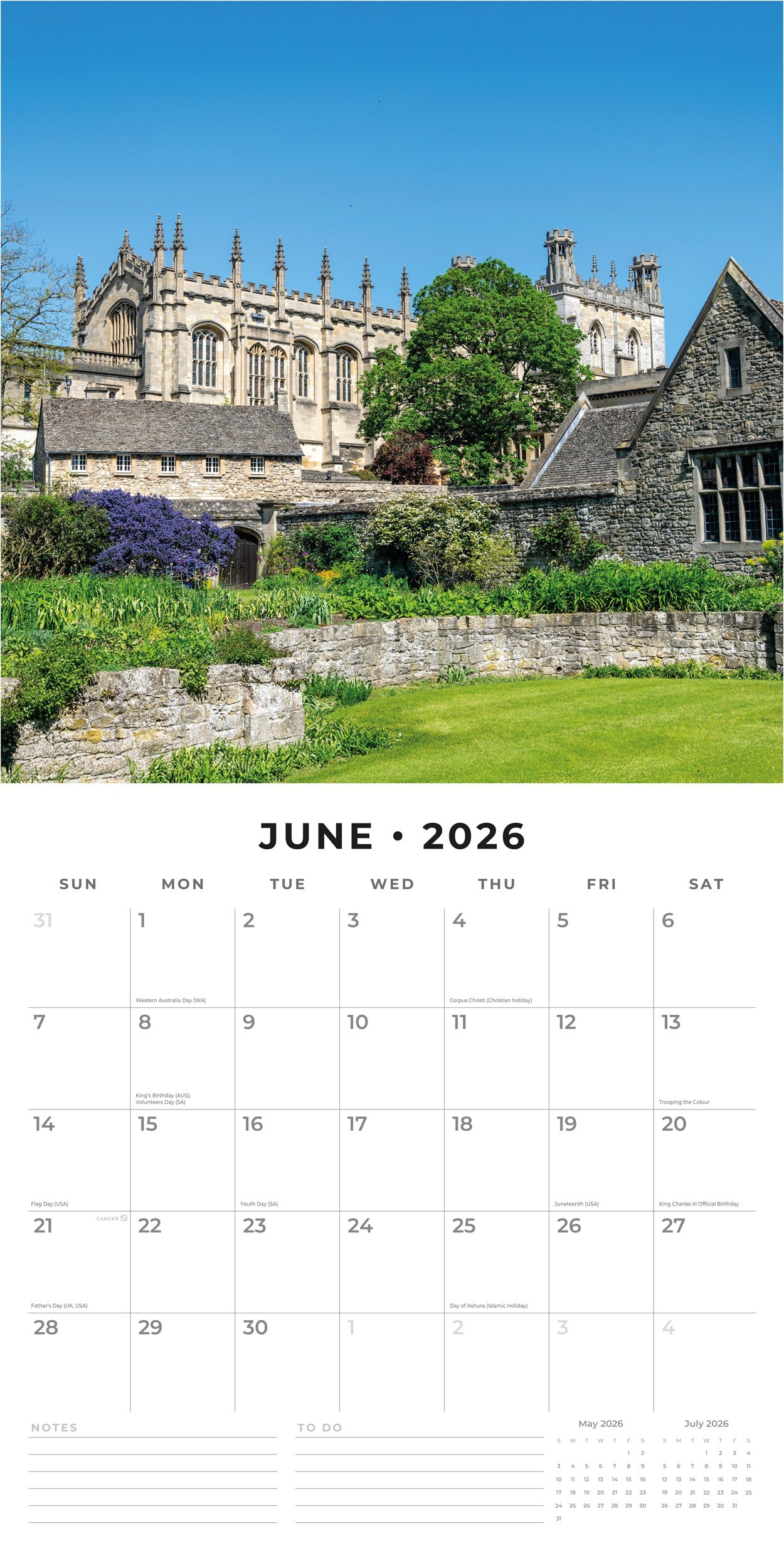 2026 Landmarks of Britain - Square Wall Calendar