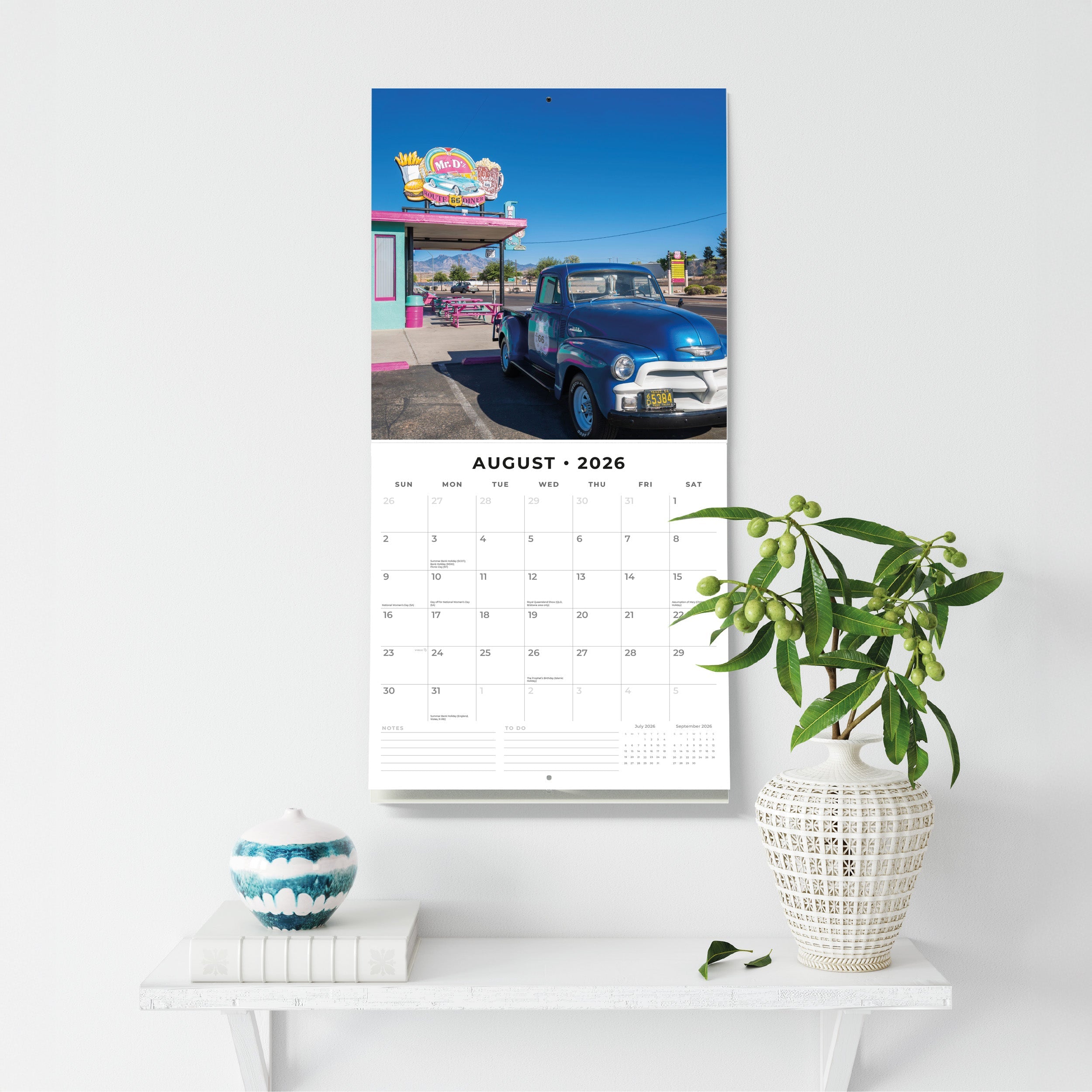 2026 Route 66 - Square Wall Calendar