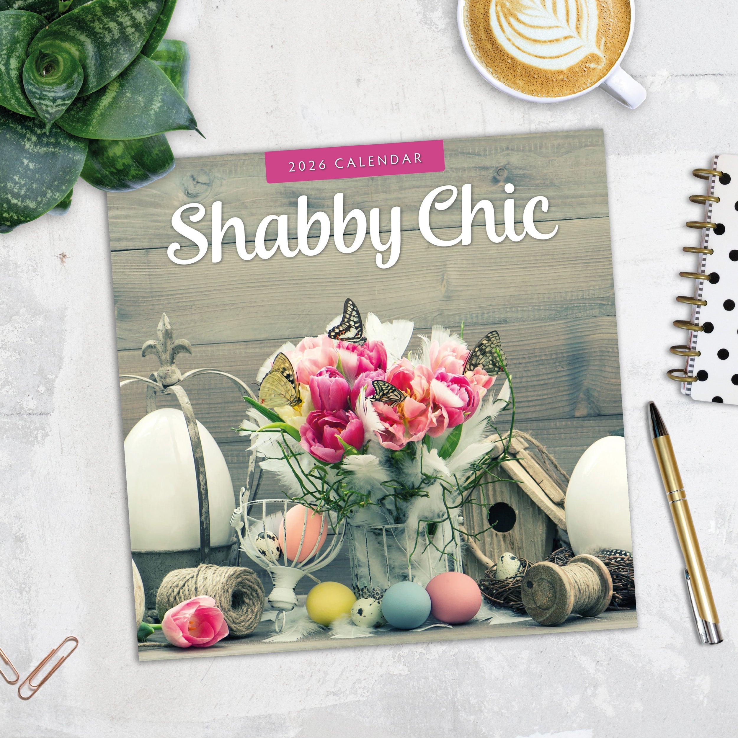 2026 Shabby Chic - Square Wall Calendar