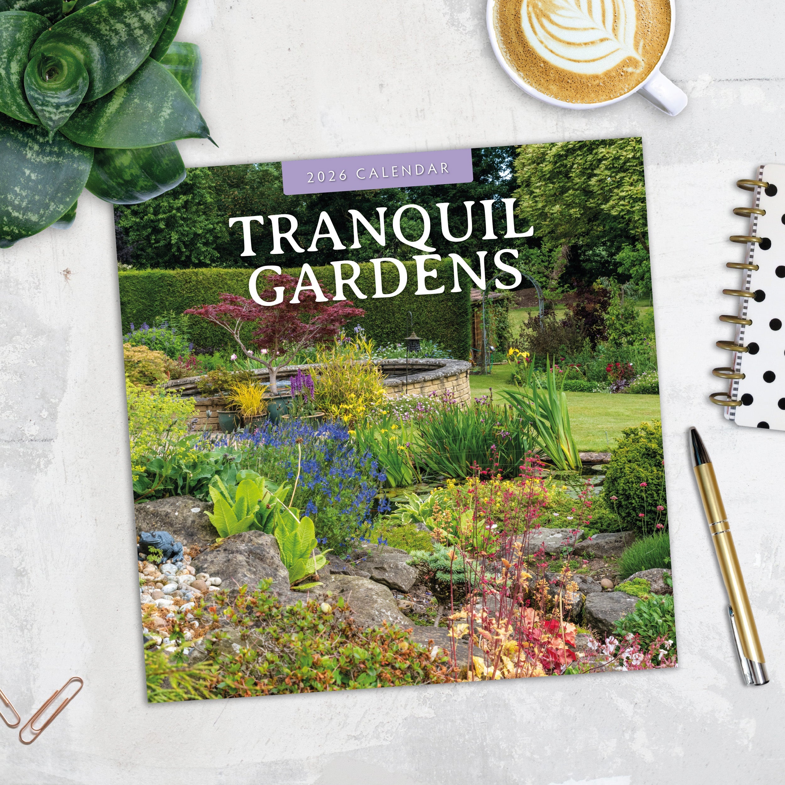 2026 Tranquil Gardens - Square Wall Calendar