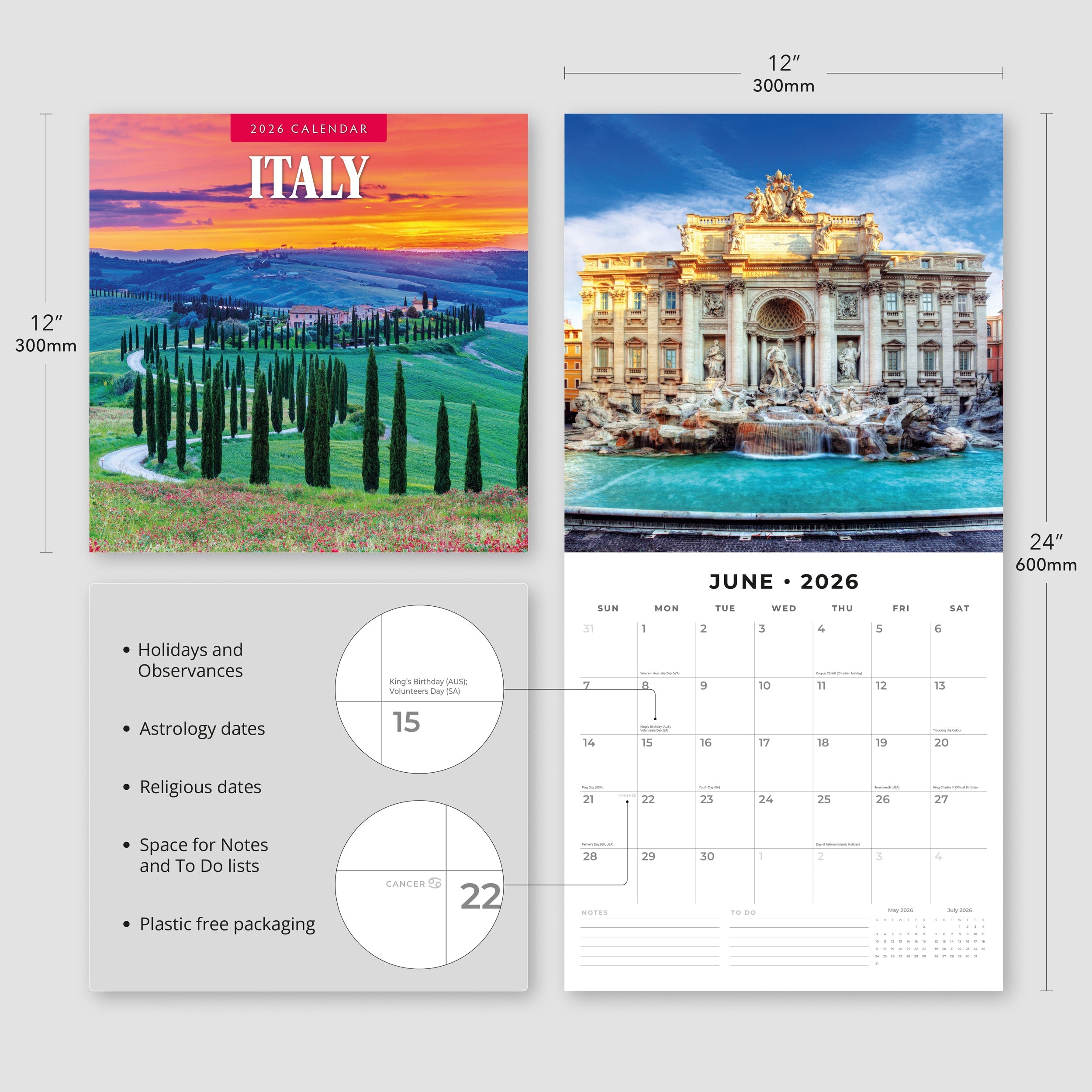 2026 Italy - Square Wall Calendar