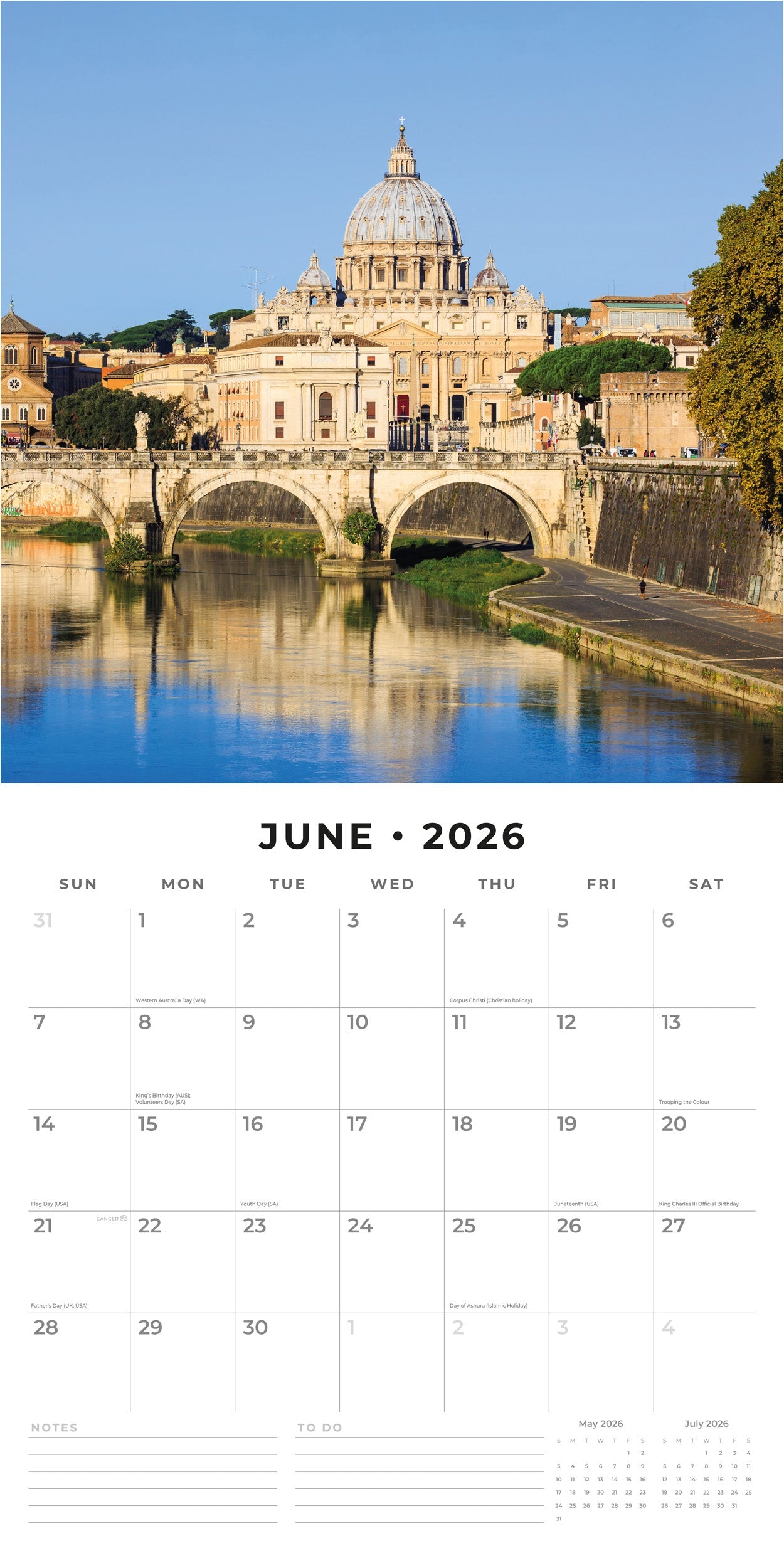 2026 Rome - Square Wall Calendar