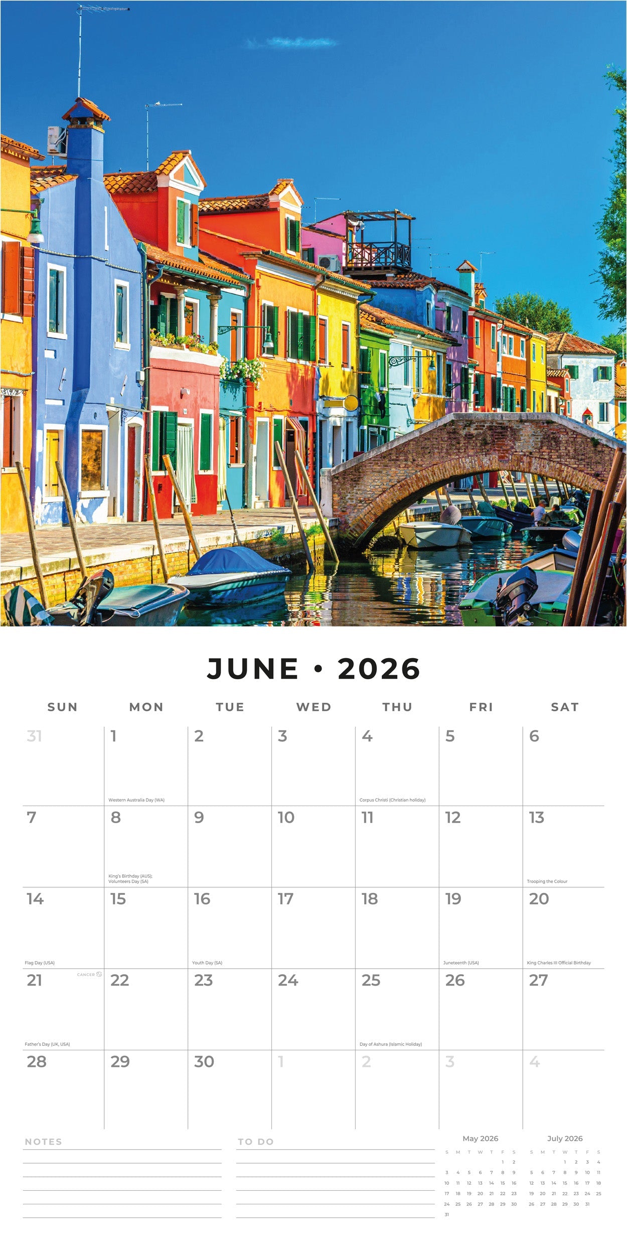 2026 Venice - Square Wall Calendar