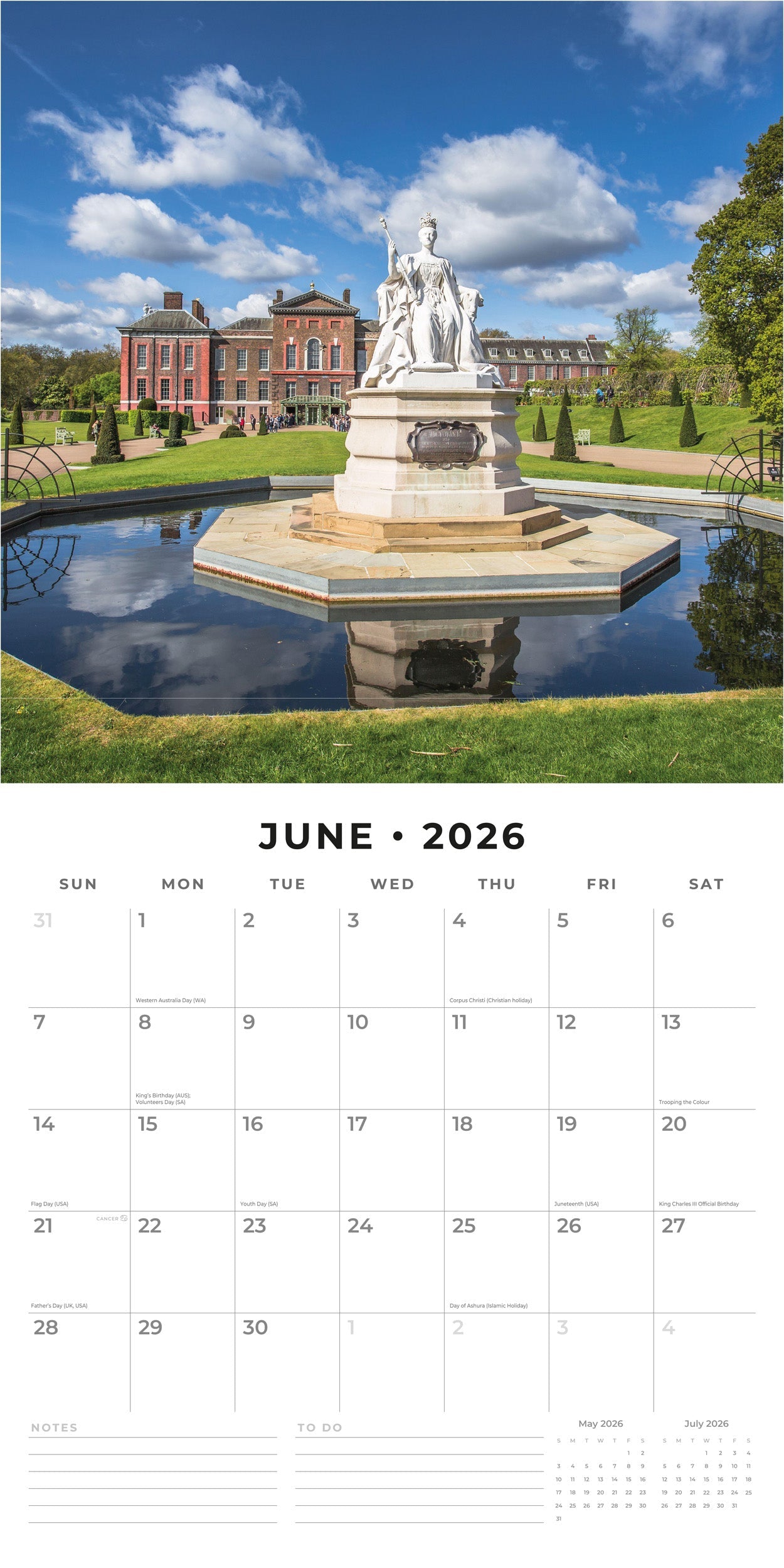 2026 London - Square Wall Calendar