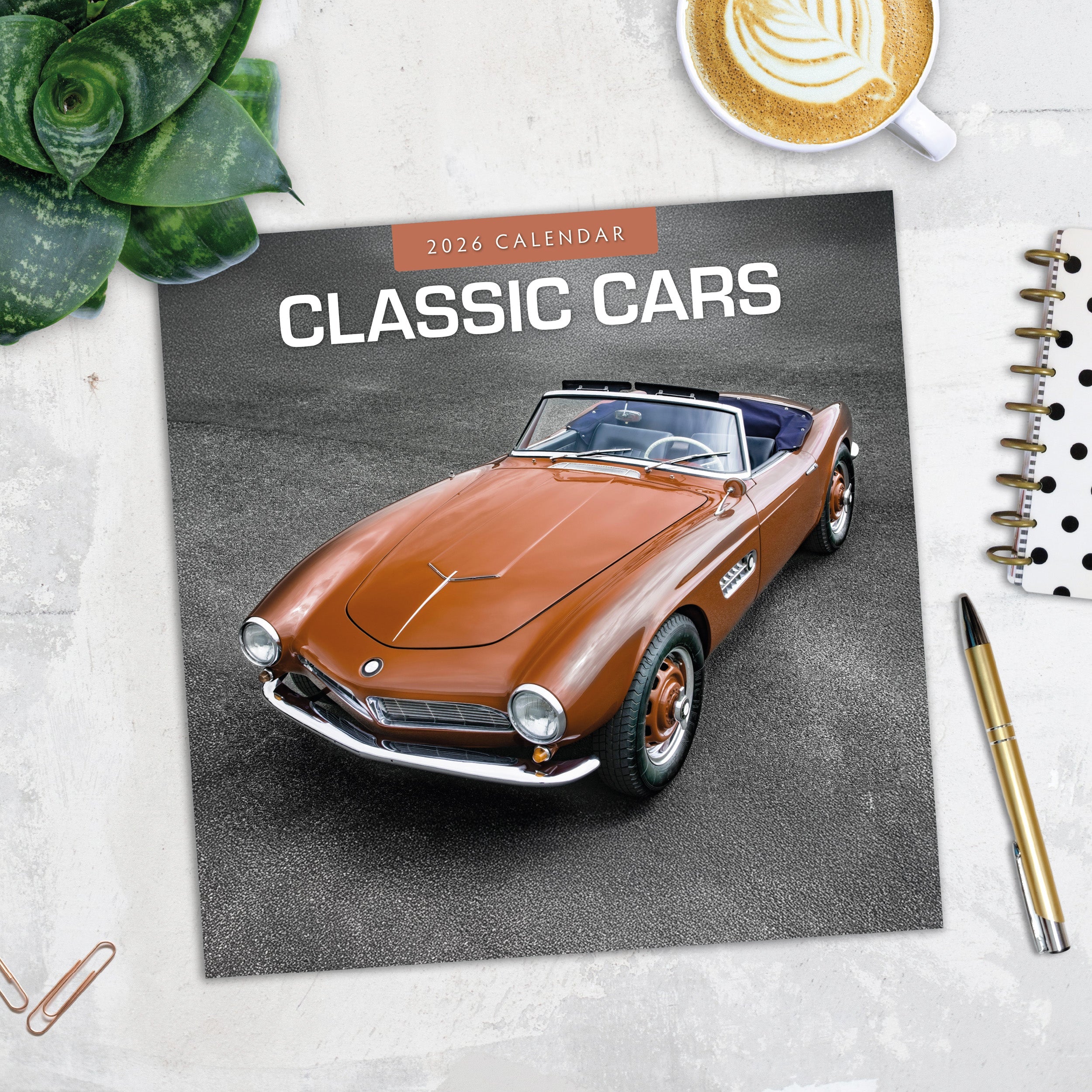 2026 Classic Cars - Square Wall Calendar